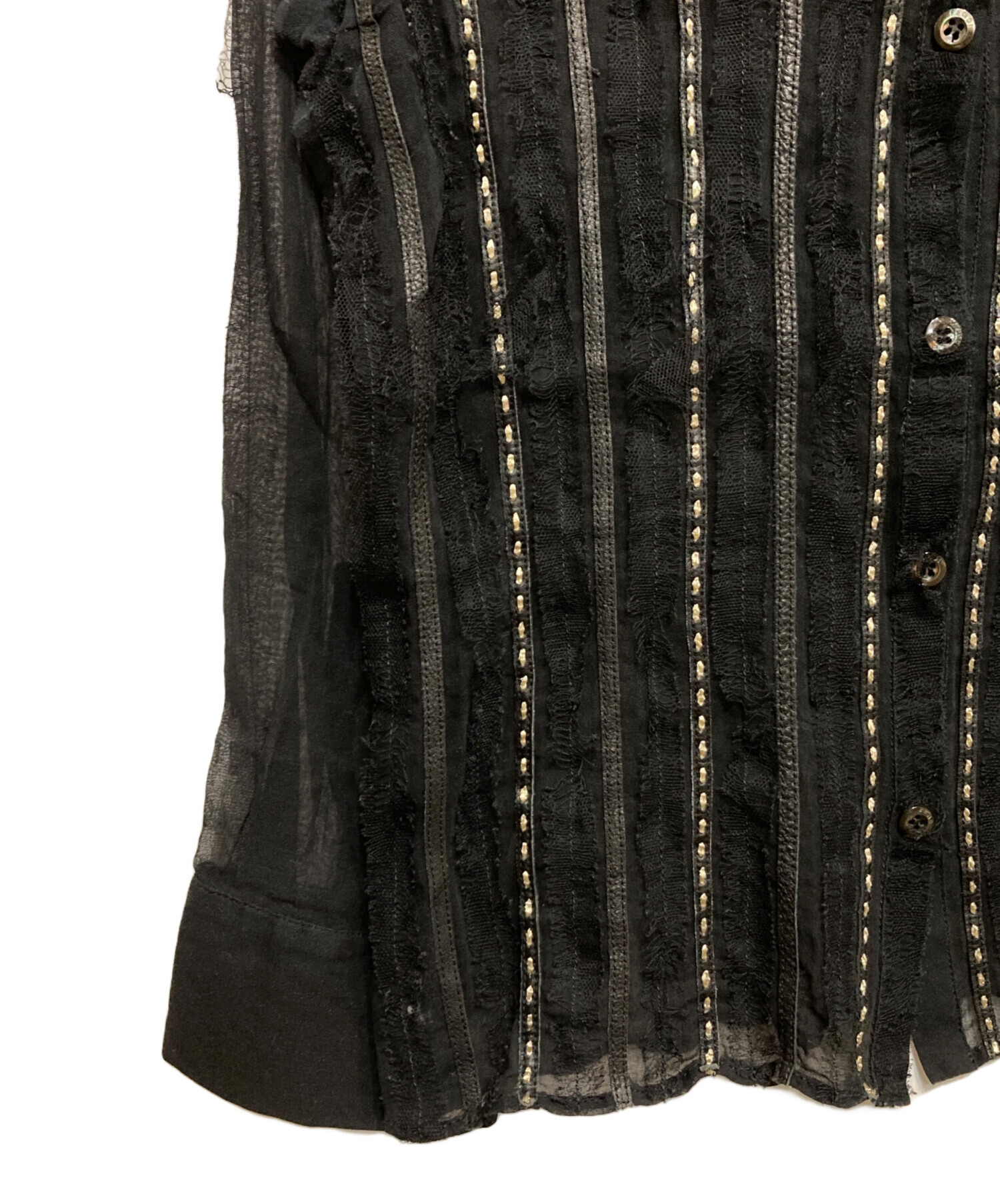 中古・古着通販】FENDI (フェンディ) シアーシャツ ブラック サイズ:44