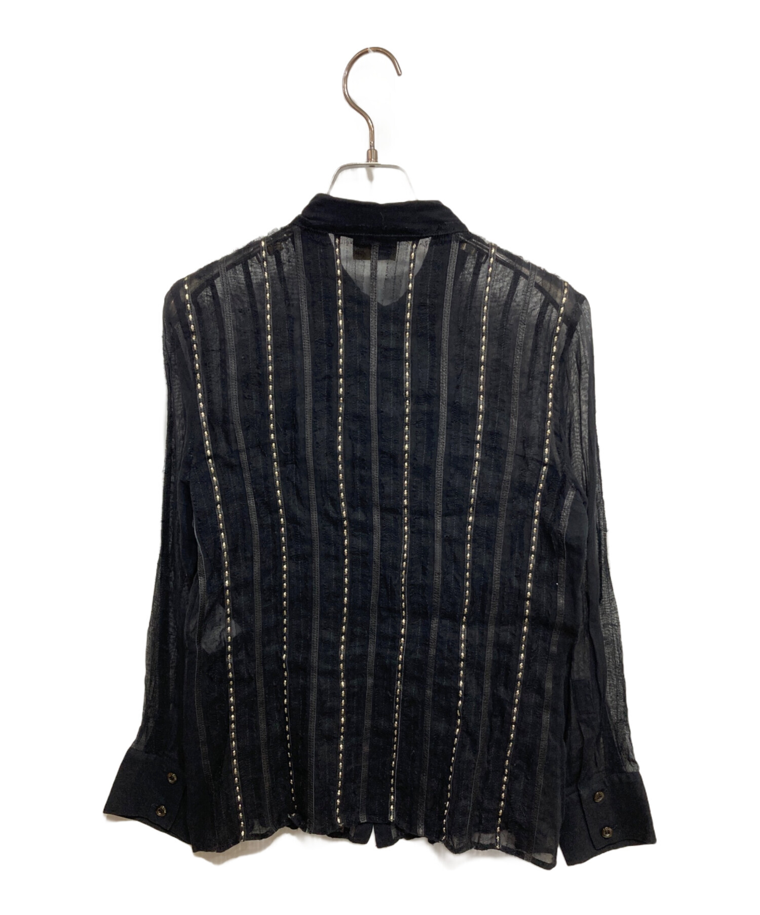 中古・古着通販】FENDI (フェンディ) シアーシャツ ブラック サイズ:44