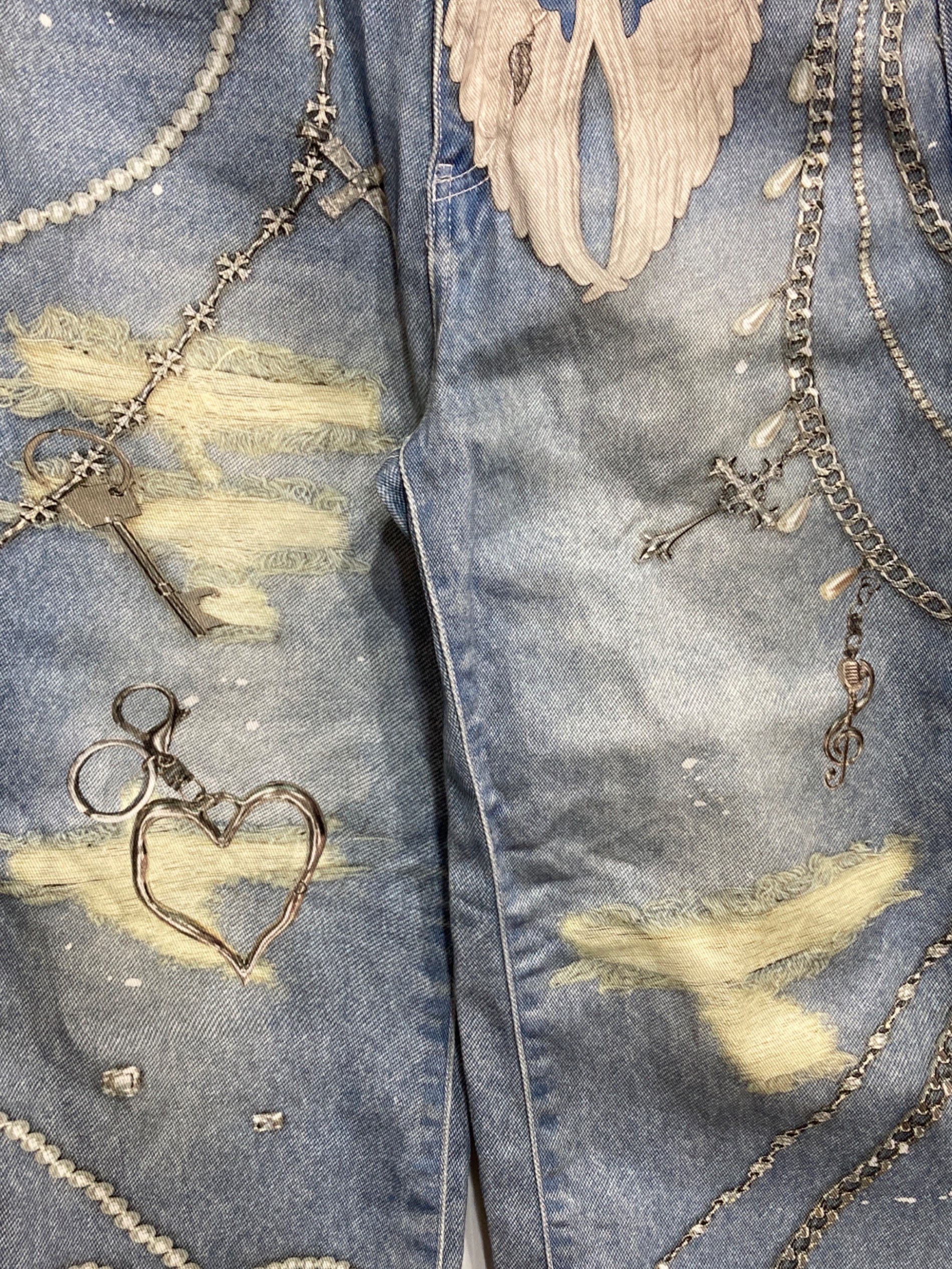 中古・古着通販】solni (solni) Printed wide leg Denim/プリント