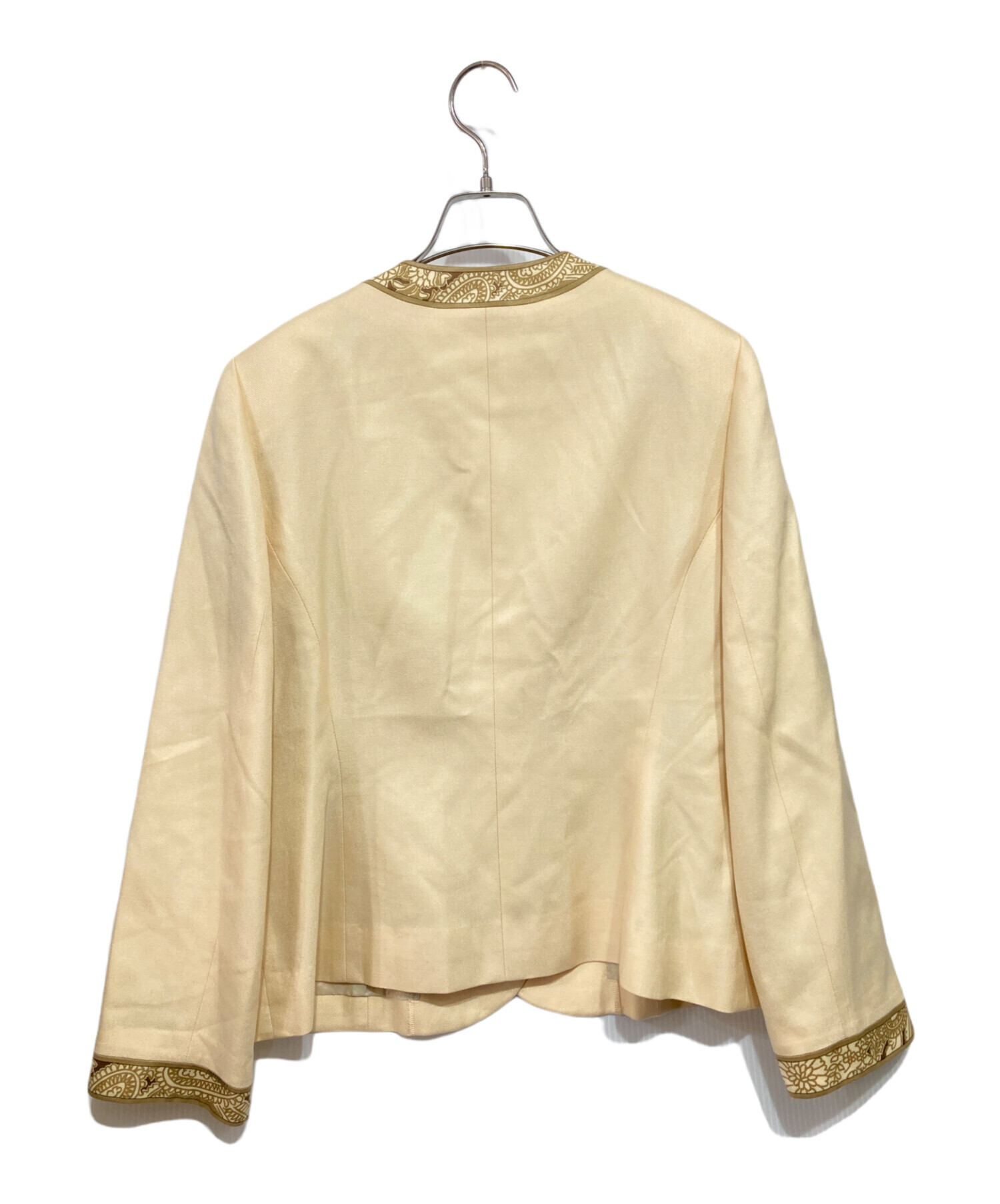 中古・古着通販】LEONARD (レオナール) ノーカラージャケット ベージュ