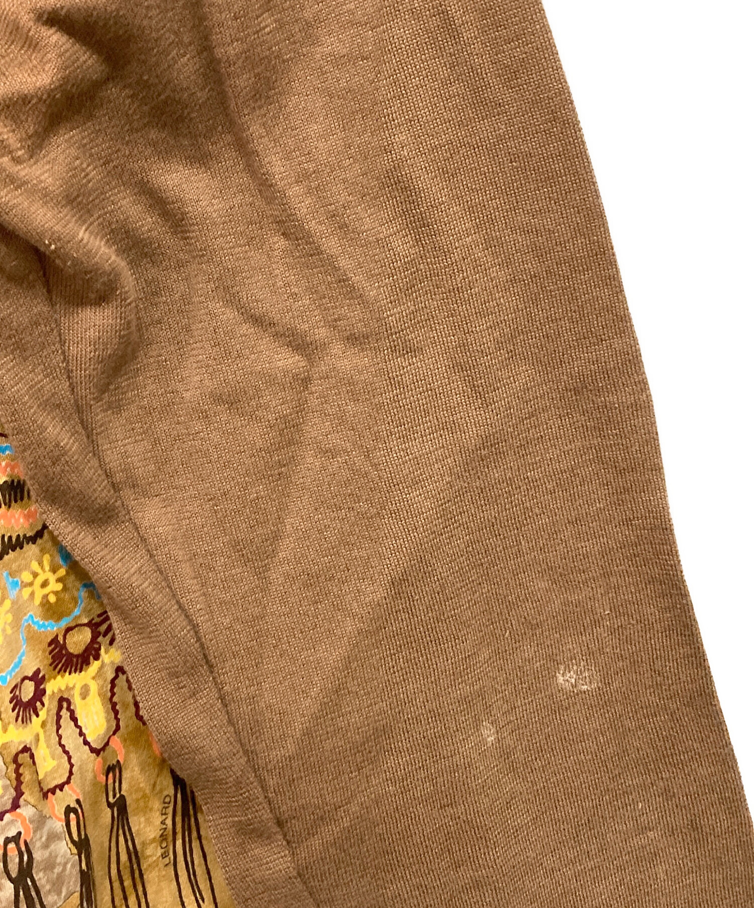 中古・古着通販】LEONARD (レオナール) プリントカーディガン ベージュ