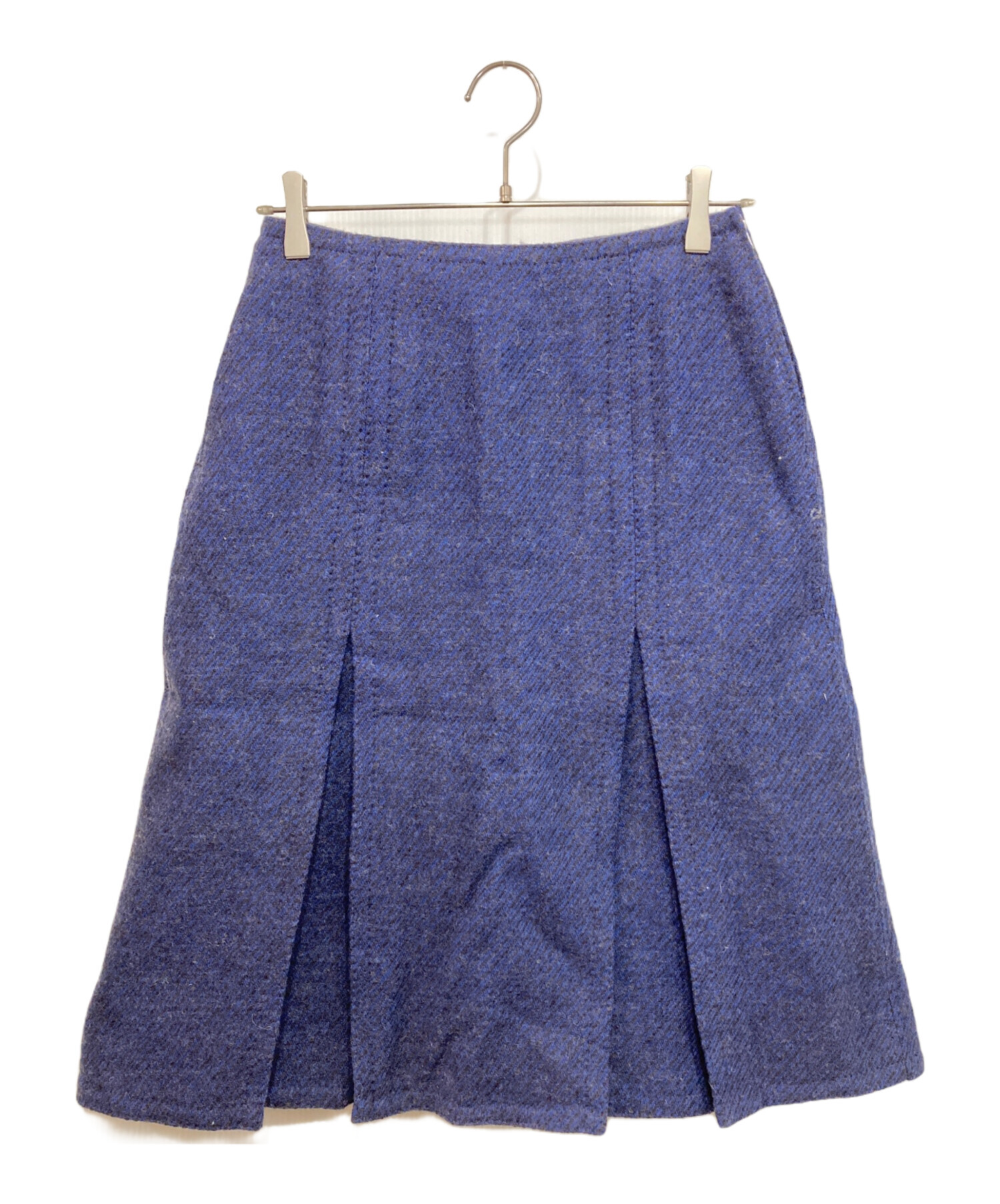45R☆ウールジャガードのフレアースカート/ネイビー♪ 中古・古着通販】45R (フォーティファイブ・アール) ウールボックス