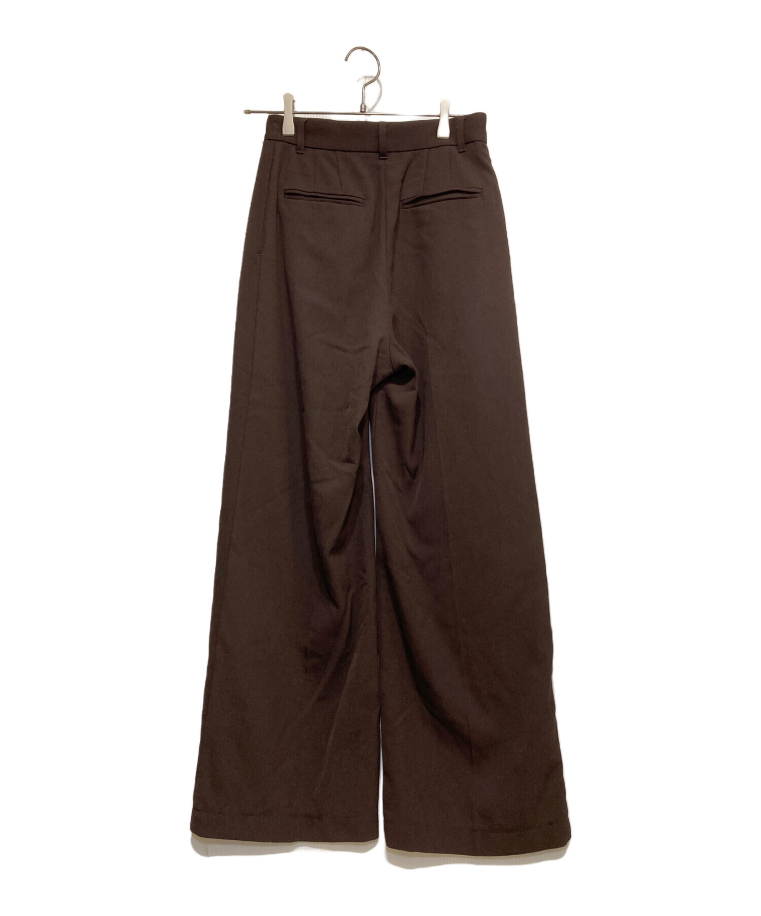 新品未使用　アニュアンス　ベーシックタックワイドパンツ　ブラウン 中古・古着通販】anuans (アニュアンス) ベーシックタックワイドパンツ