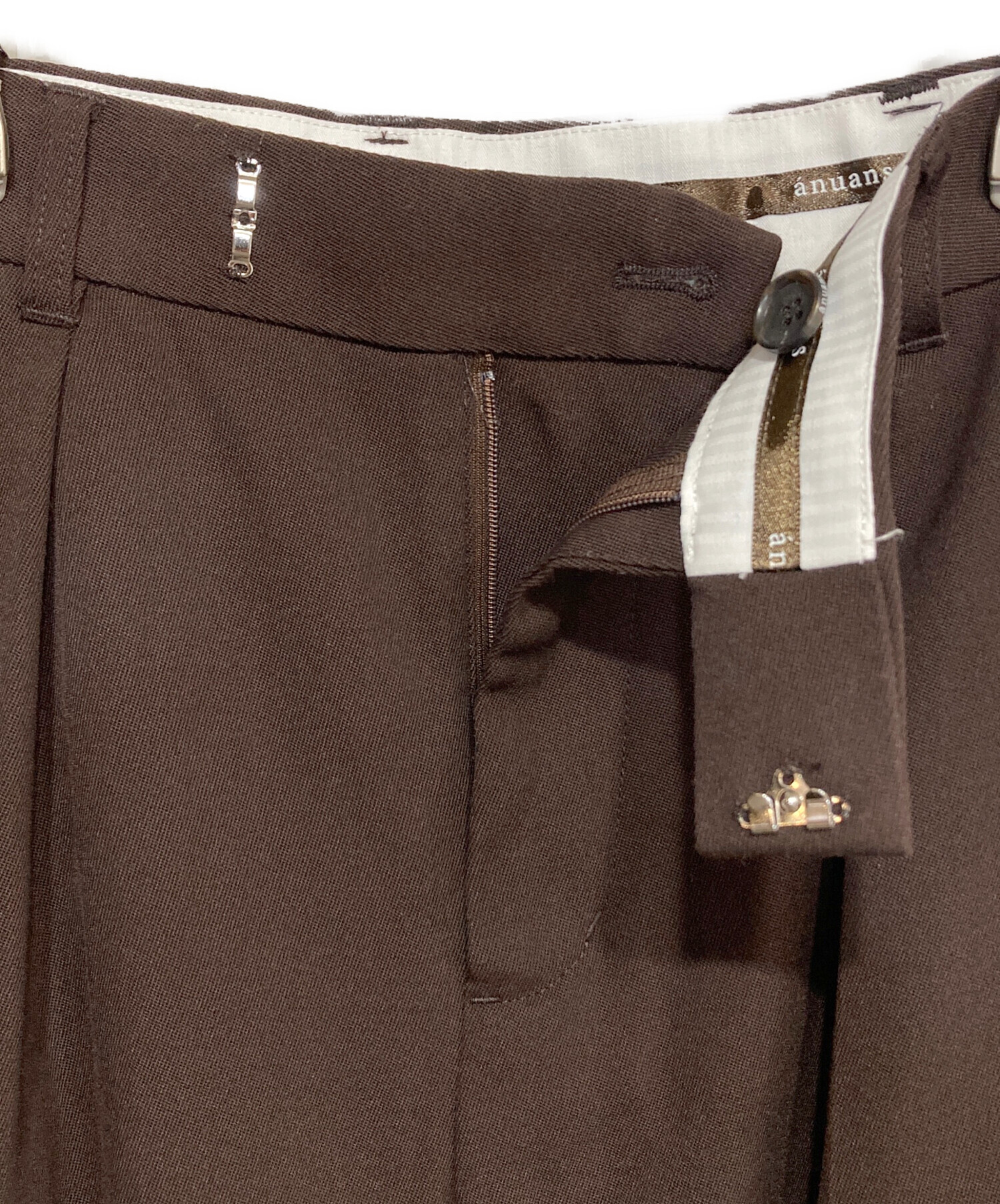 中古・古着通販】anuans (アニュアンス) ベーシックタックワイドパンツ