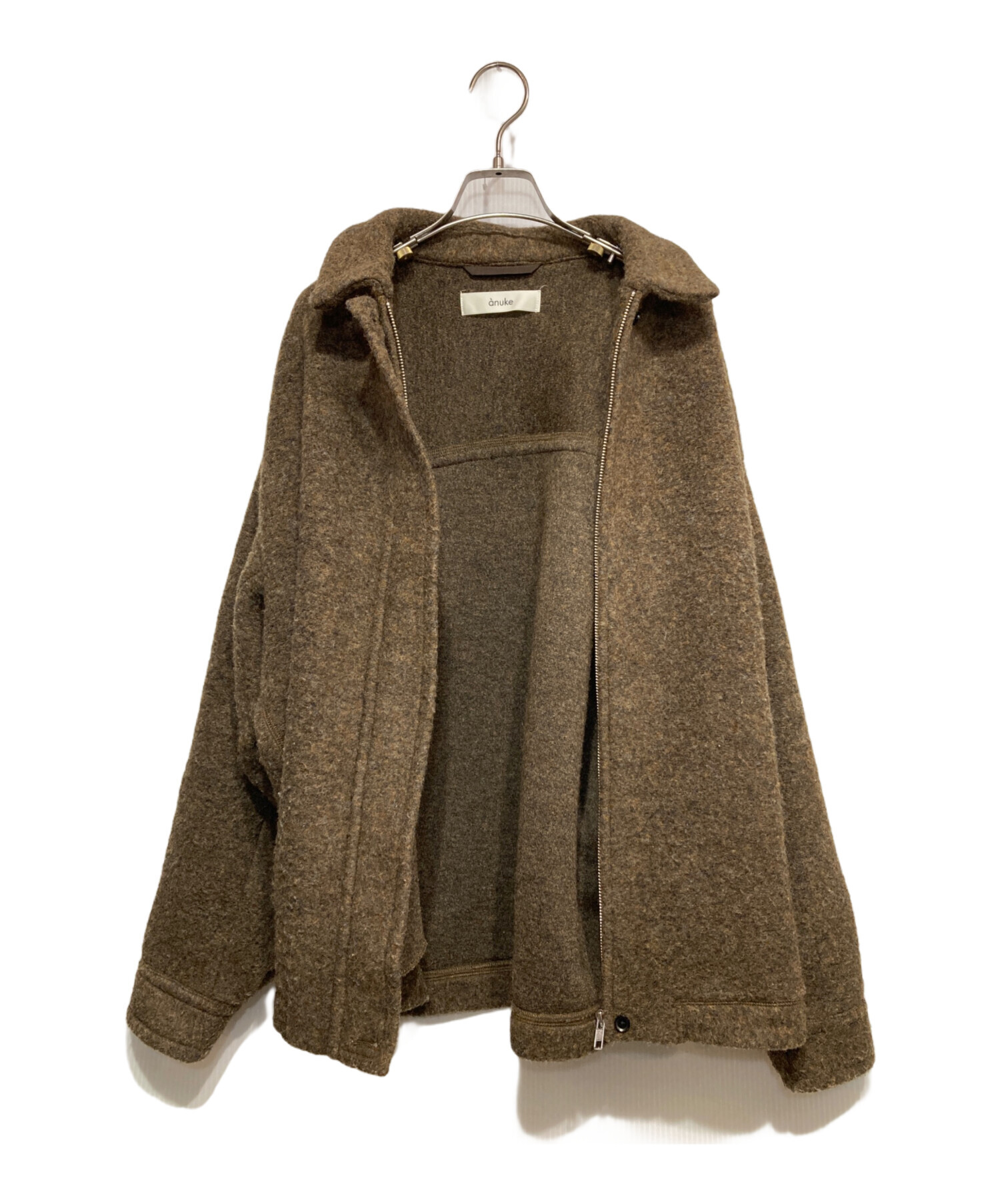 中古・古着通販】anuke (アンヌーク) Sliver Zip Blouzon ブラウン