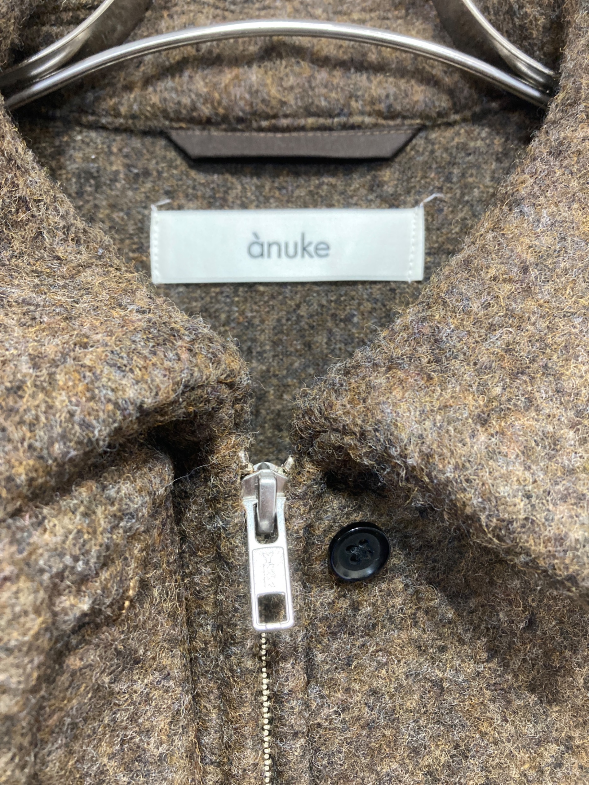 中古・古着通販】anuke (アンヌーク) Sliver Zip Blouzon ブラウン