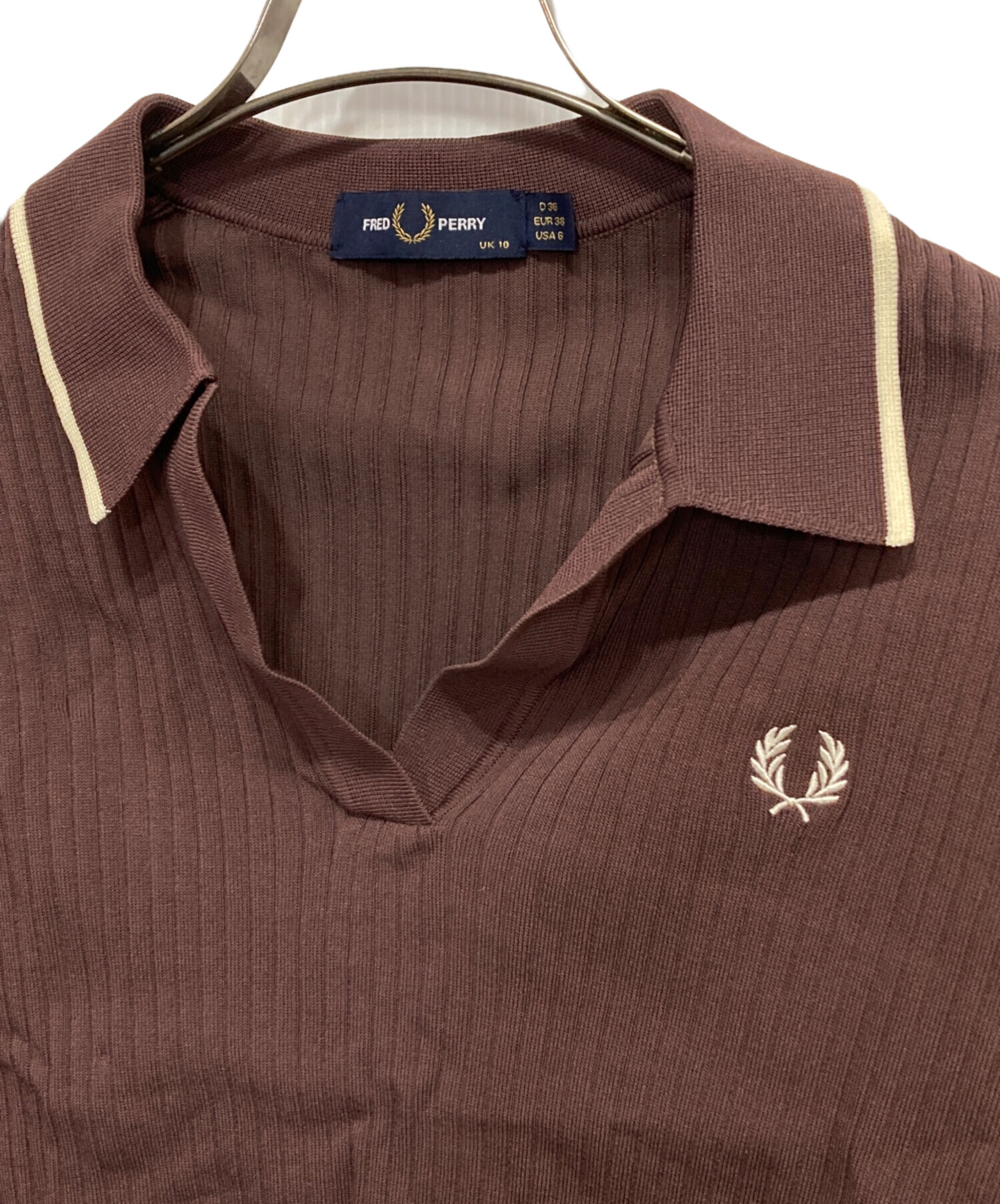 k*o様 フレッドペリー FRED PERRY ポロシャツ ブラウン 中古・古着通販】FRED PERRY (フレッドペリー) ポロシャツ ブラウン