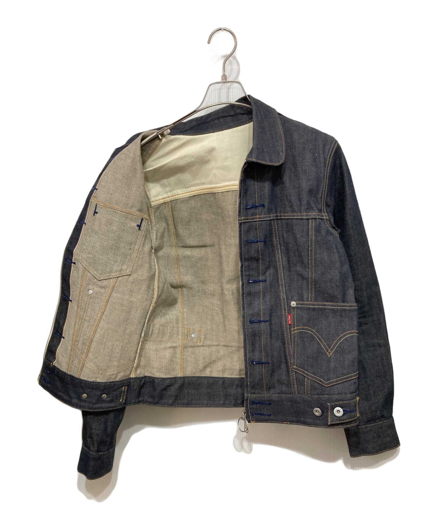 Levi's lefty デニムジャケット ノーカラー 1st Mサイズ 中古・古着通販】LEVI'S LEFTY JEANS (リーバイス・レフティ・ジーン