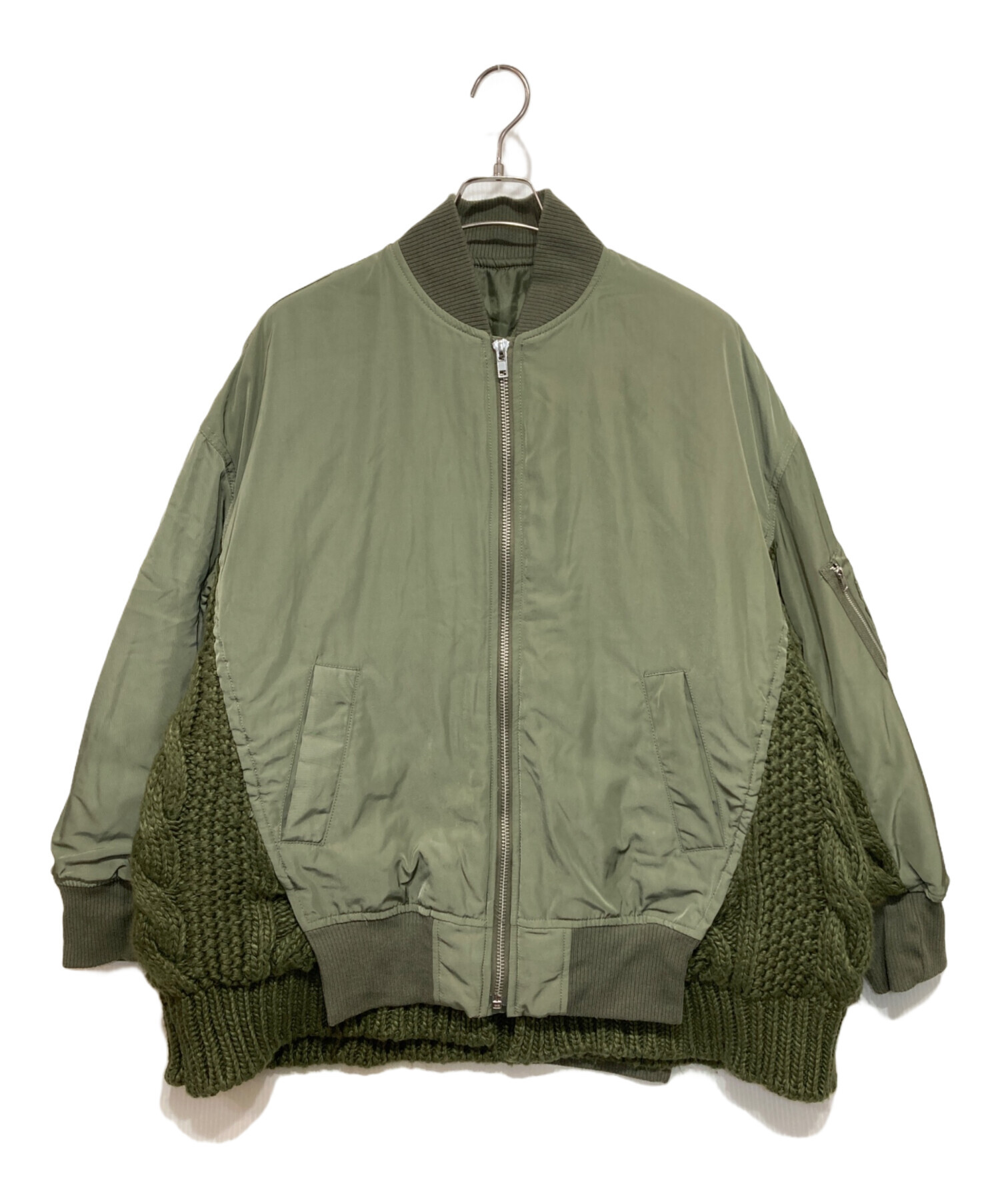 中古・古着通販】tree cafe (ツリーカフェ) ニットドッキングMA-1