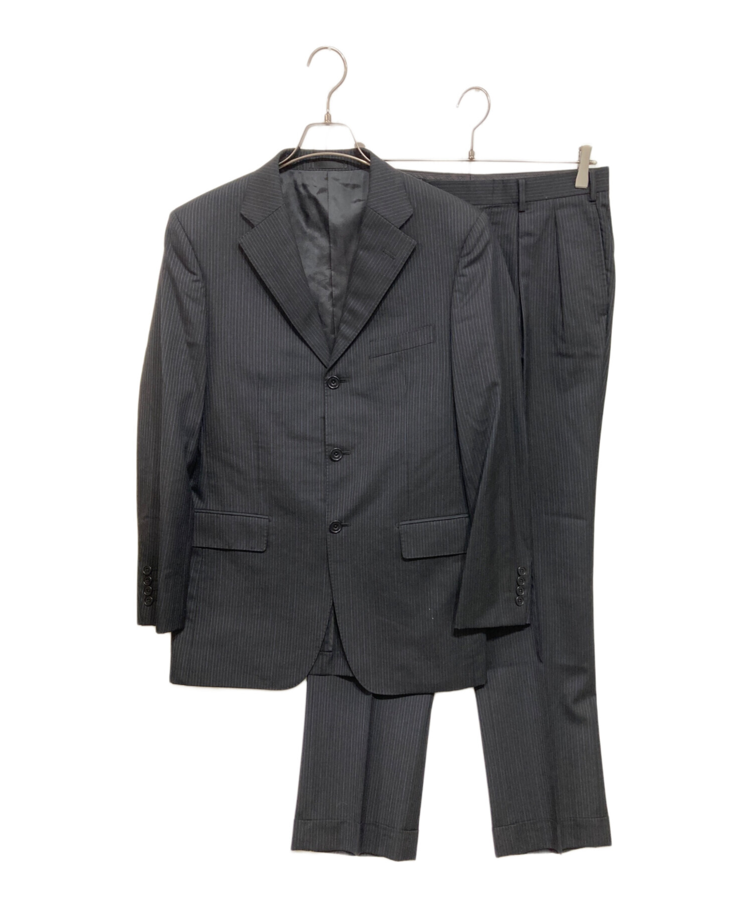 バーバリー　ブラックレーベル　セットアップスーツ　 ブラック×ストライプ　セール BURBERRY BLACK LABEL（バーバリーブラックレーベル） 美品 ストライプ