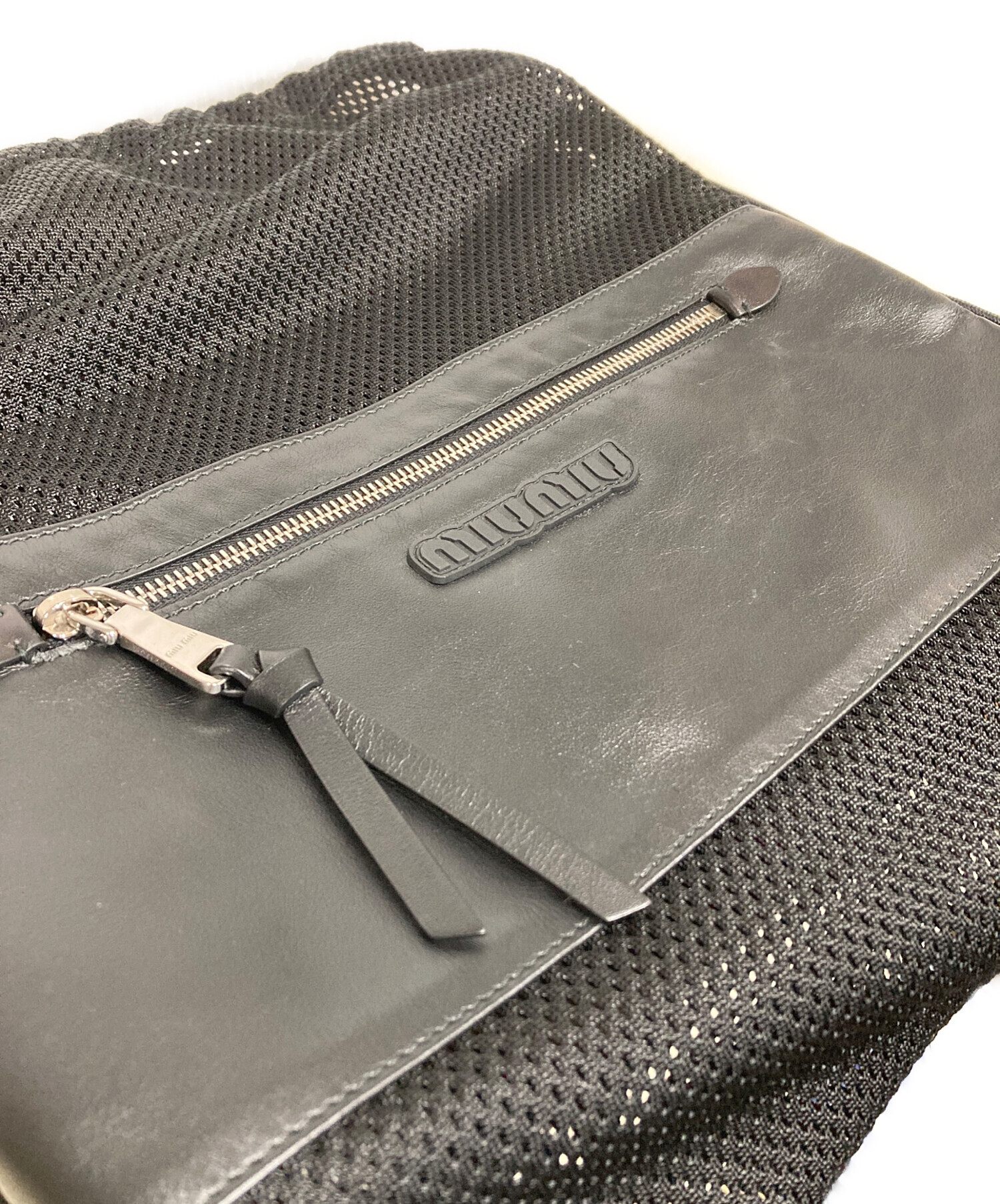 中古・古着通販】MIU MIU (ミュウミュウ) ナイロンレザーメッシュ