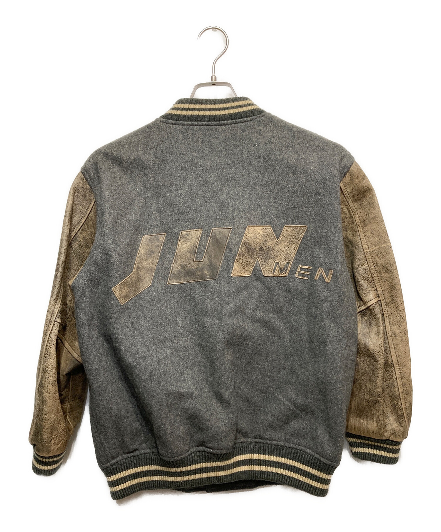 中古・古着通販】JUN MEN (ジュンメン) レザー切替スタジャン グレー