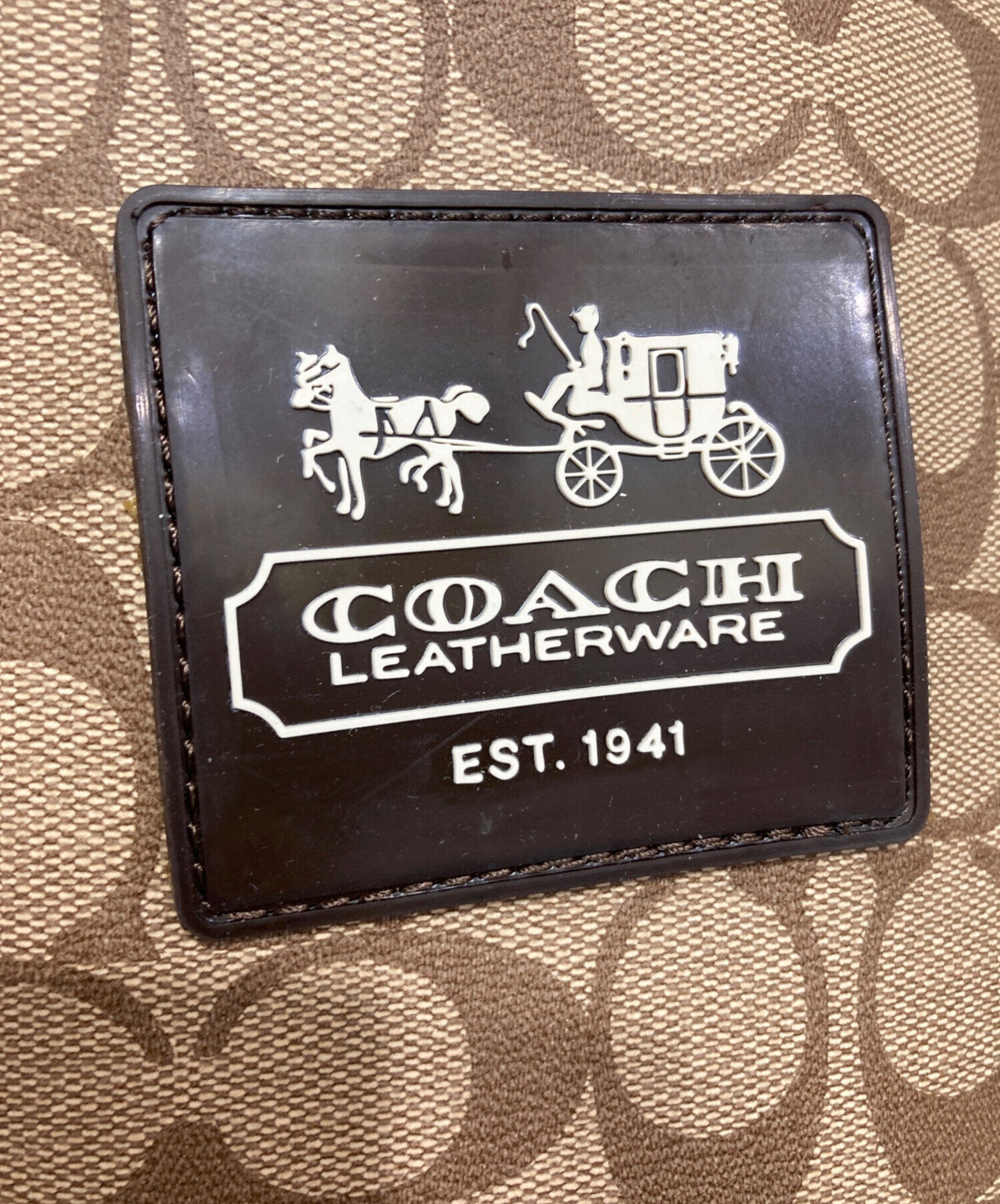 中古・古着通販】COACH (コーチ) レインブーツ ブラウン×ベージュ