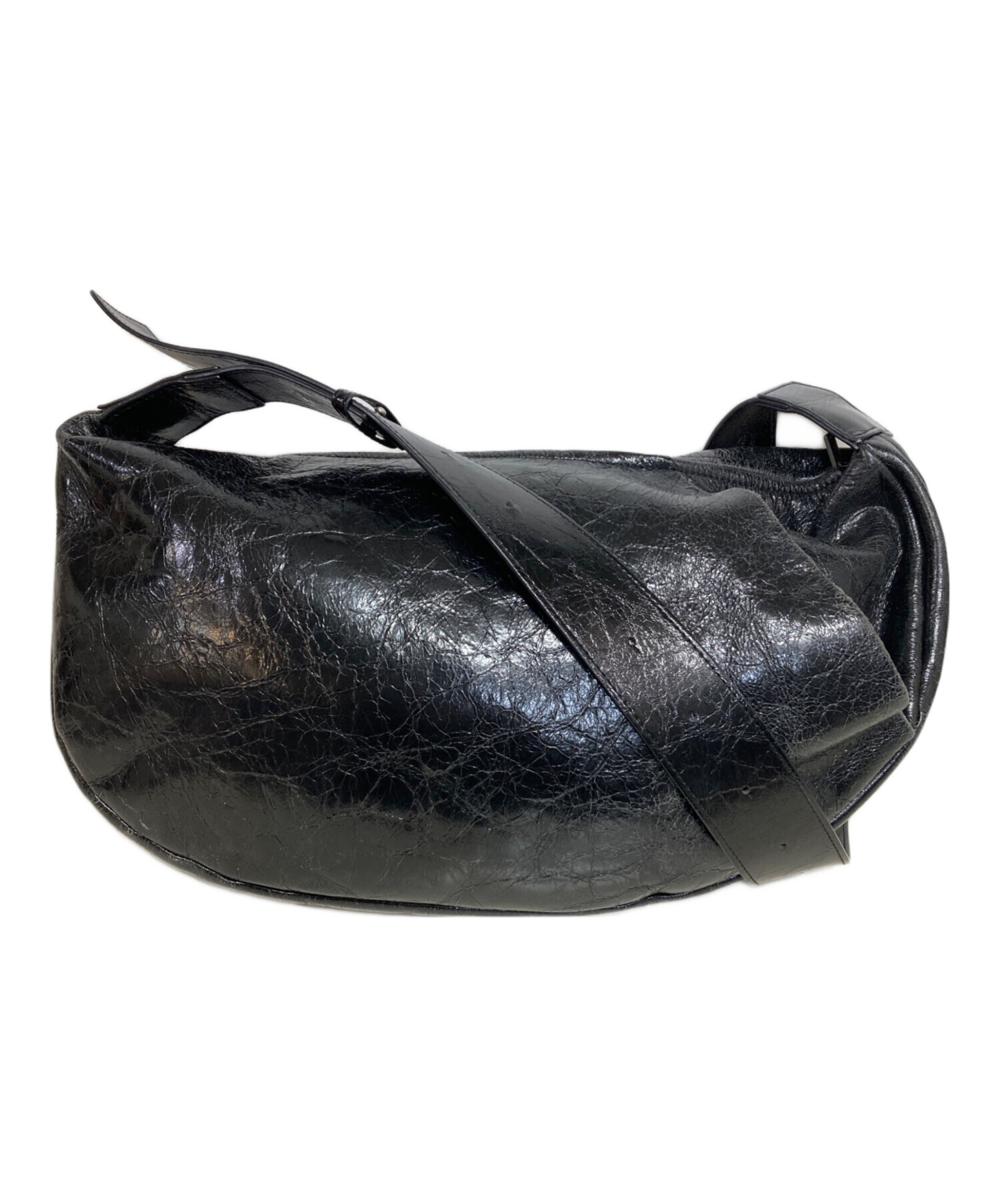 中古・古着通販】AMERI (アメリ) cracked leather body bag ブラック 