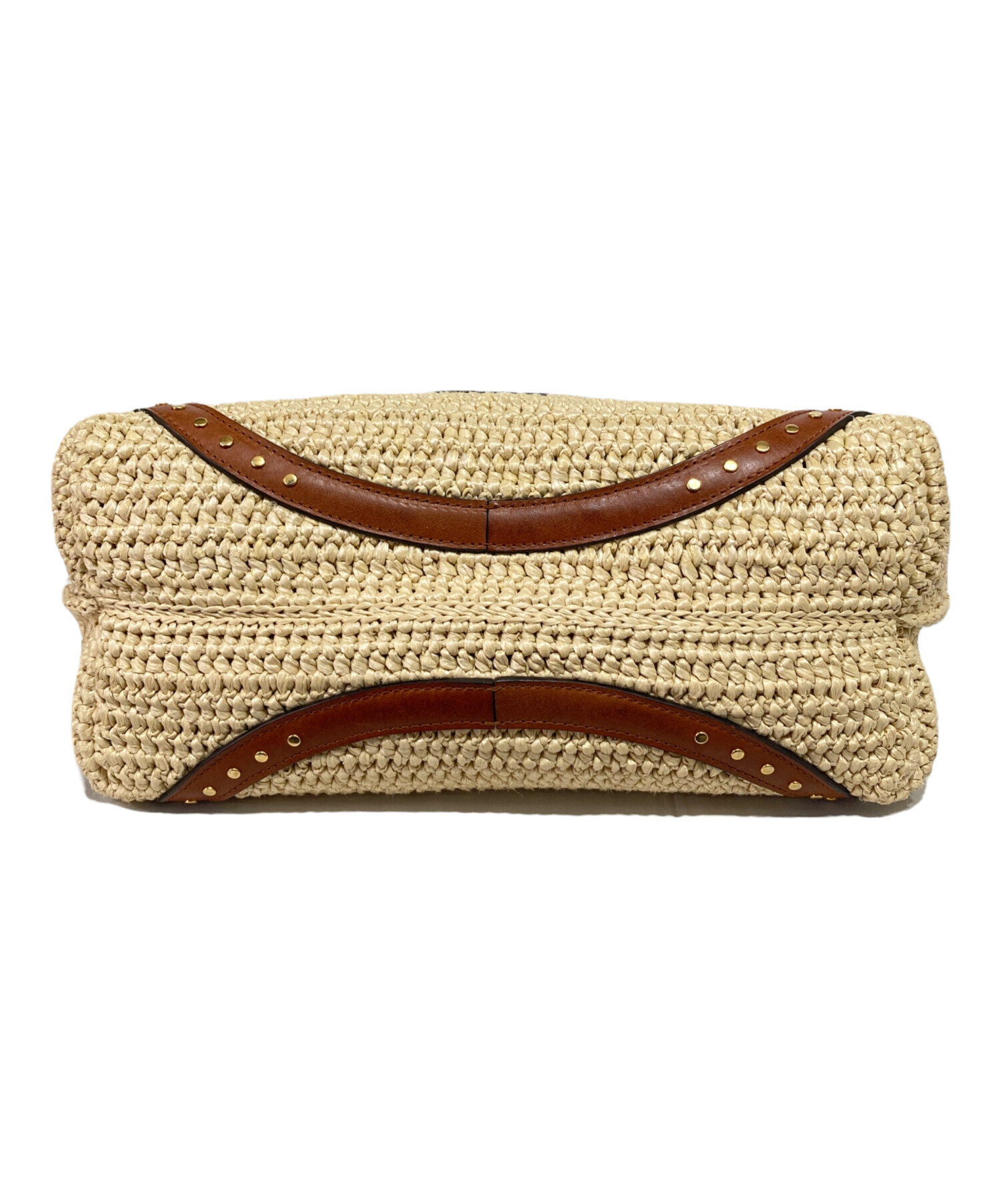 Chloe クロエ かごバッグ - ベージュ系 【古着】【中古】 中古・古着通販】Chloe (クロエ) レザーコンビカゴバッグ ブラウン