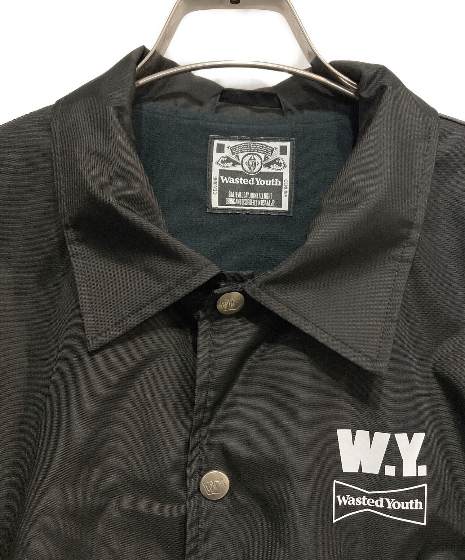 Wasted Youth 黒ジャケット W.Y. Sサイズ 中古・古着通販】WASTED YOUTH (ウェイステッドユース) プリントコーチ
