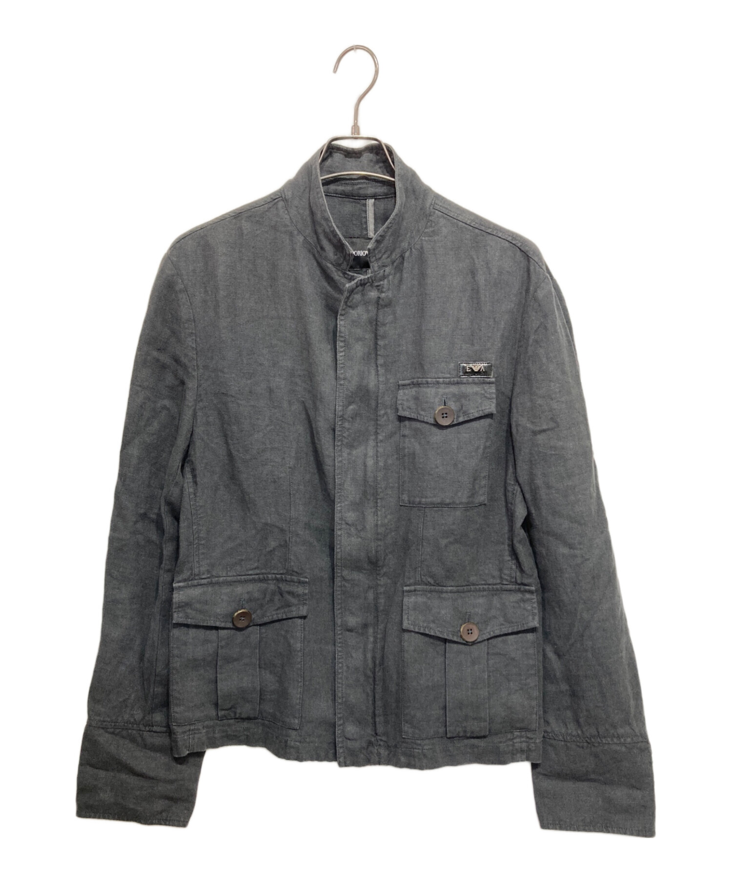 ARMANI アルマーニ リネン コットン ジャケット スタンドカラー 50 中古・古着通販】EMPORIO ARMANI (エンポリオ アルマーニ) リネン