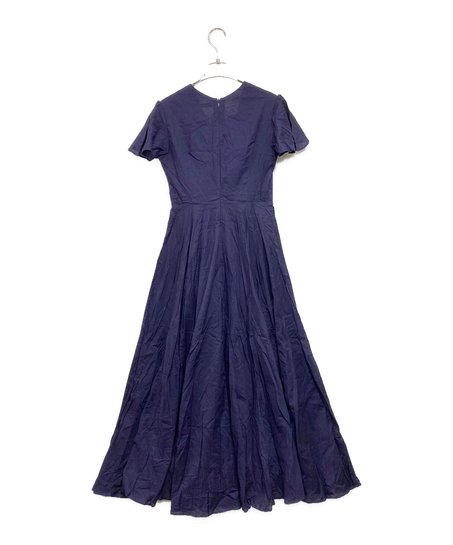 中古・古着通販】MARIHA (マリハ) コットンVネックワンピース ネイビー