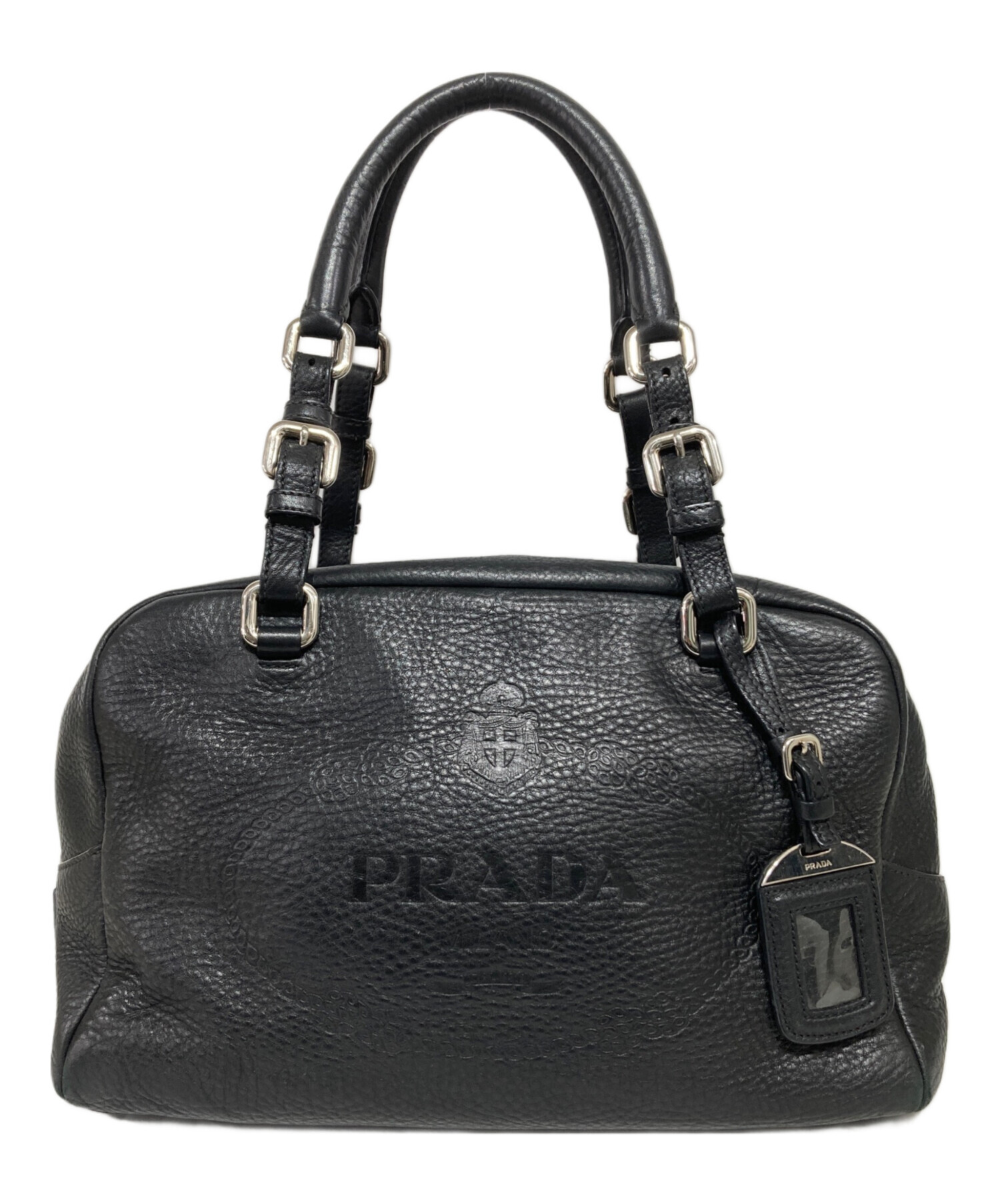 ■PRADA（プラダ）/良品 / ナイロン×レザー / ハンド /ブラック 黒 プラダPRADA ナイロンハンドバッグ 黒 (K-159497)