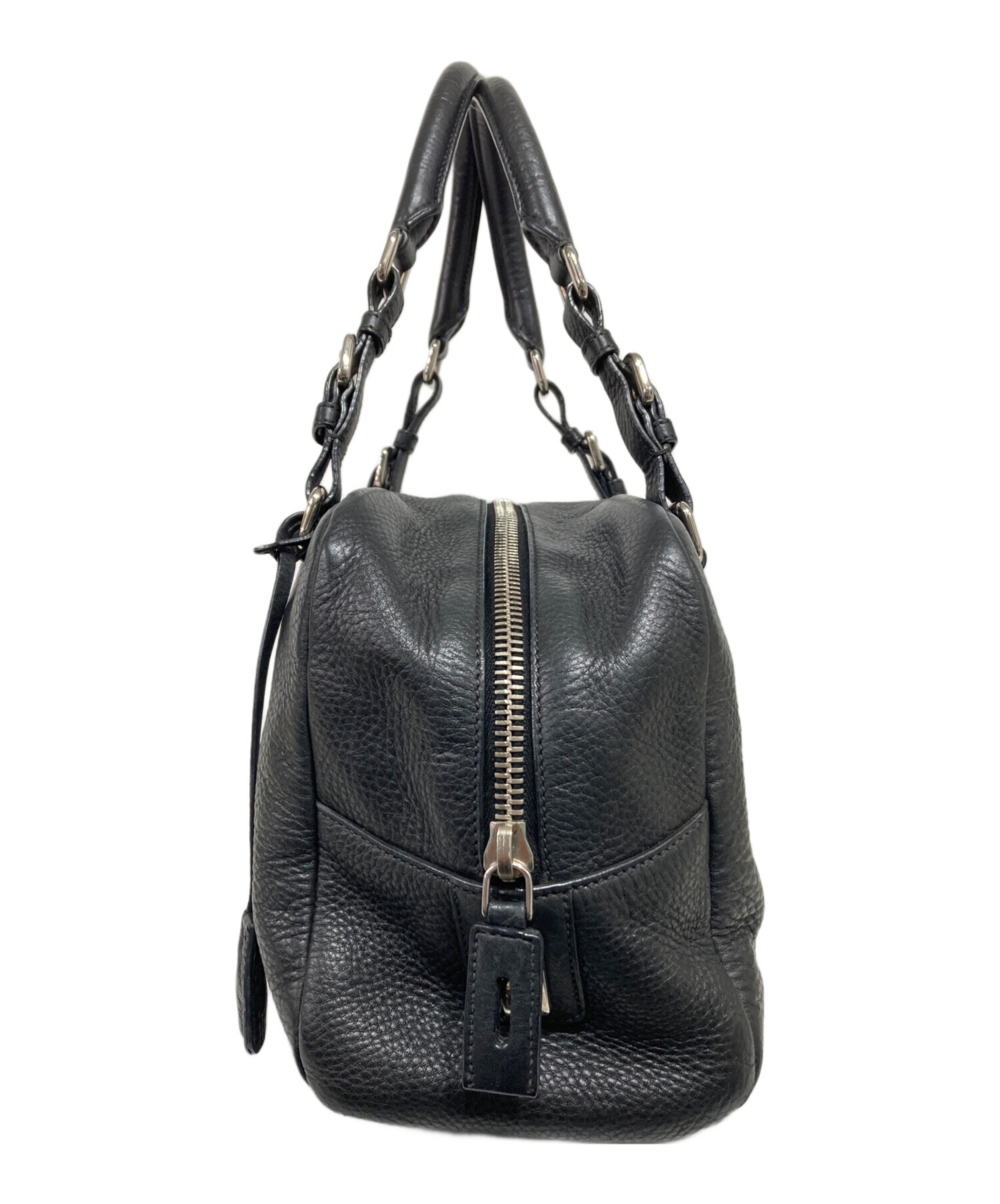 ■PRADA（プラダ）/良品 / ナイロン×レザー / ハンド /ブラック 黒 プラダPRADA ナイロンハンドバッグ 黒 (K-159497)