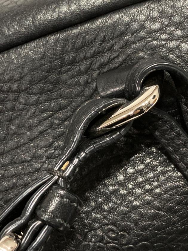 中古・古着通販】PRADA (プラダ) レザーロゴハンドバッグ ブラック