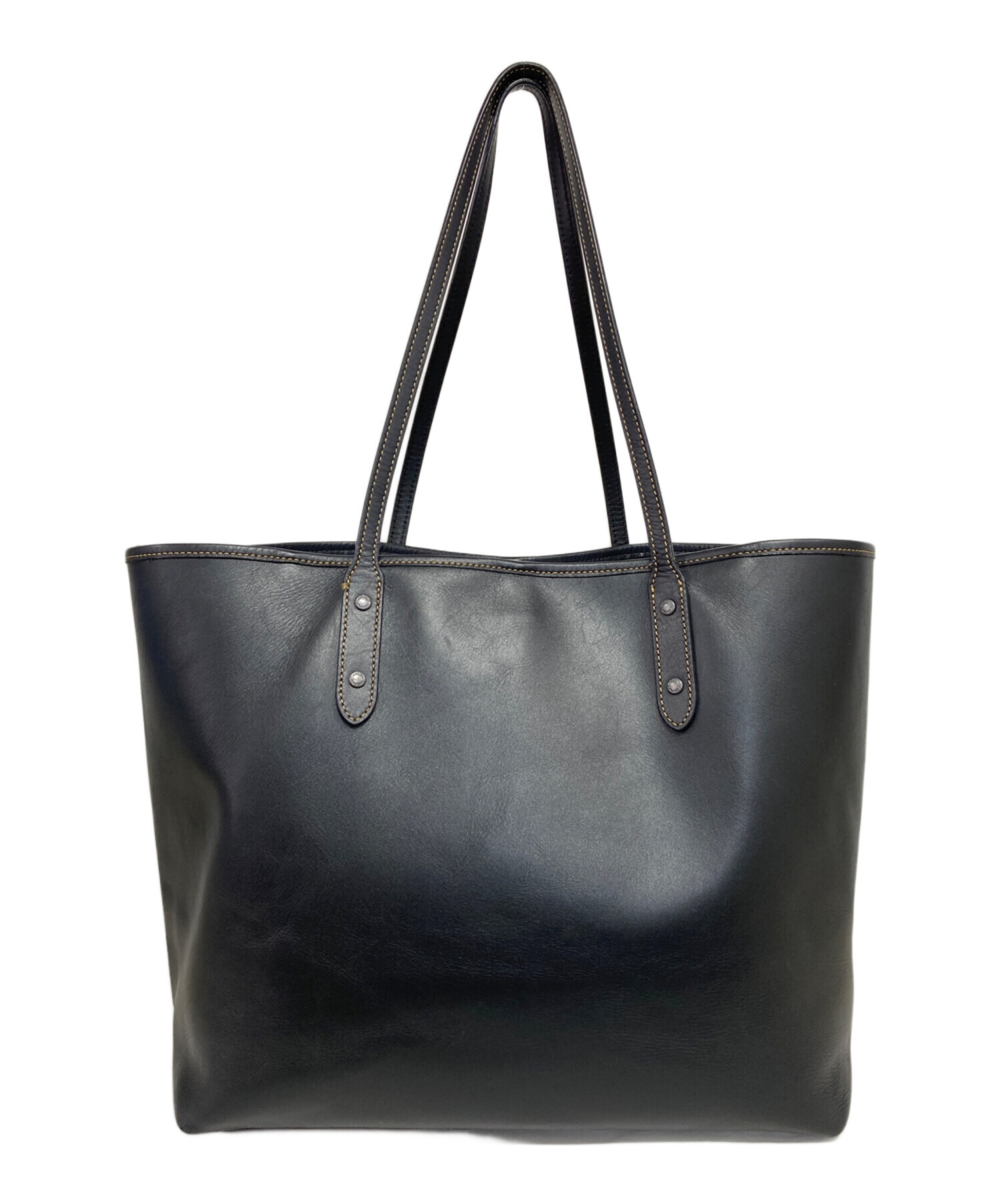 COACH‼️未使用状態(^^)BLACKレザートートバッグ‼️ 中古・古着通販】COACH (コーチ) プリントレザートートバッグ ブラック