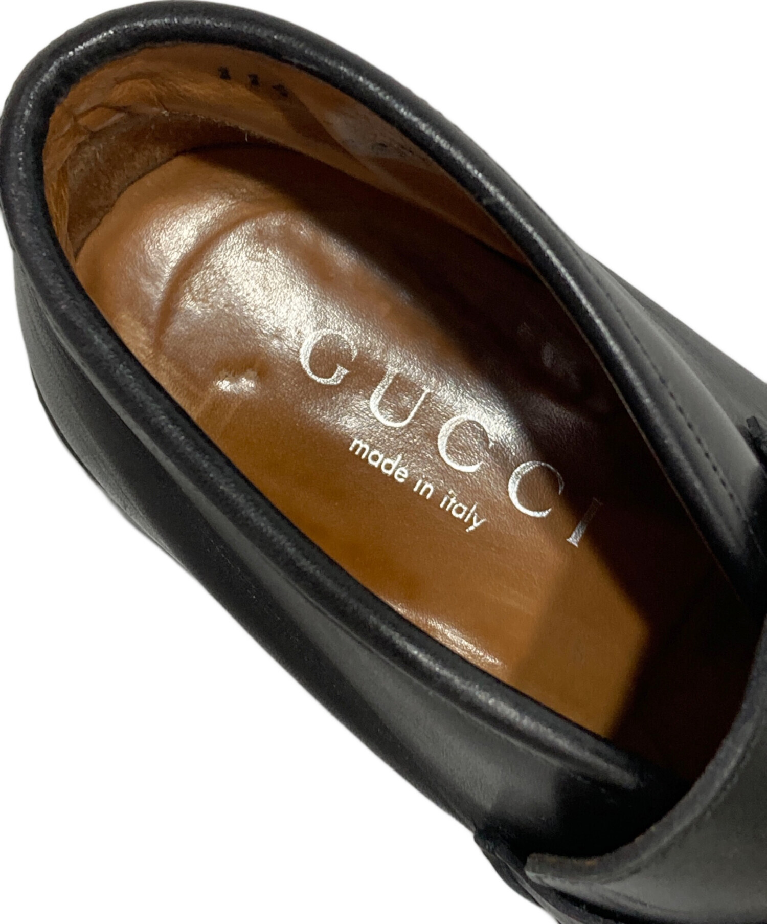 中古・古着通販】GUCCI (グッチ) ホースビットチャッカブーツ ブラック