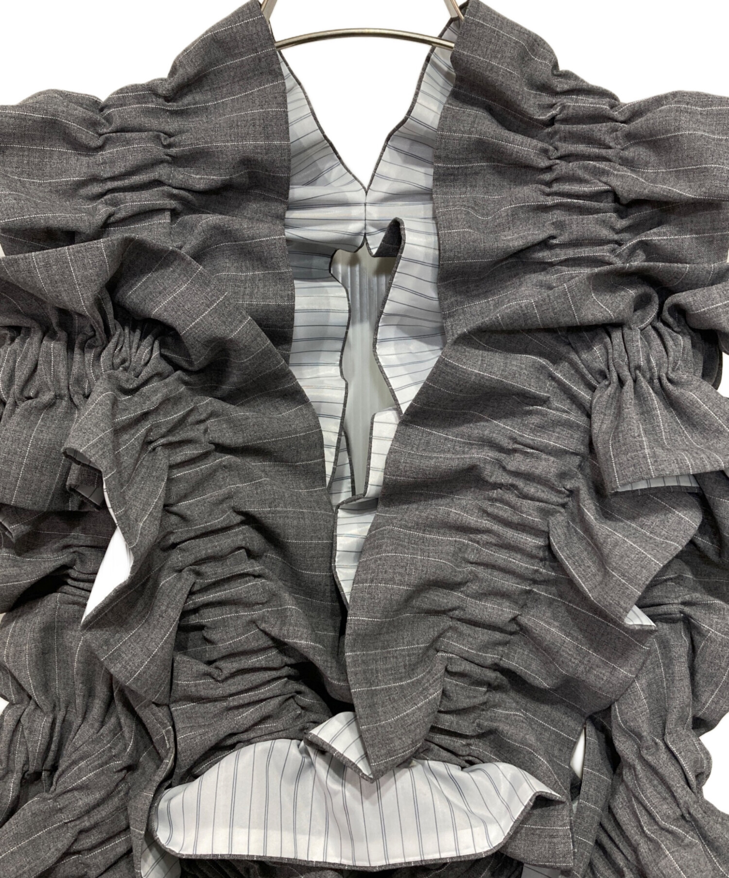 中古・古着通販】HOUGA (ホウガ) jimmy frill vest グレー サイズ
