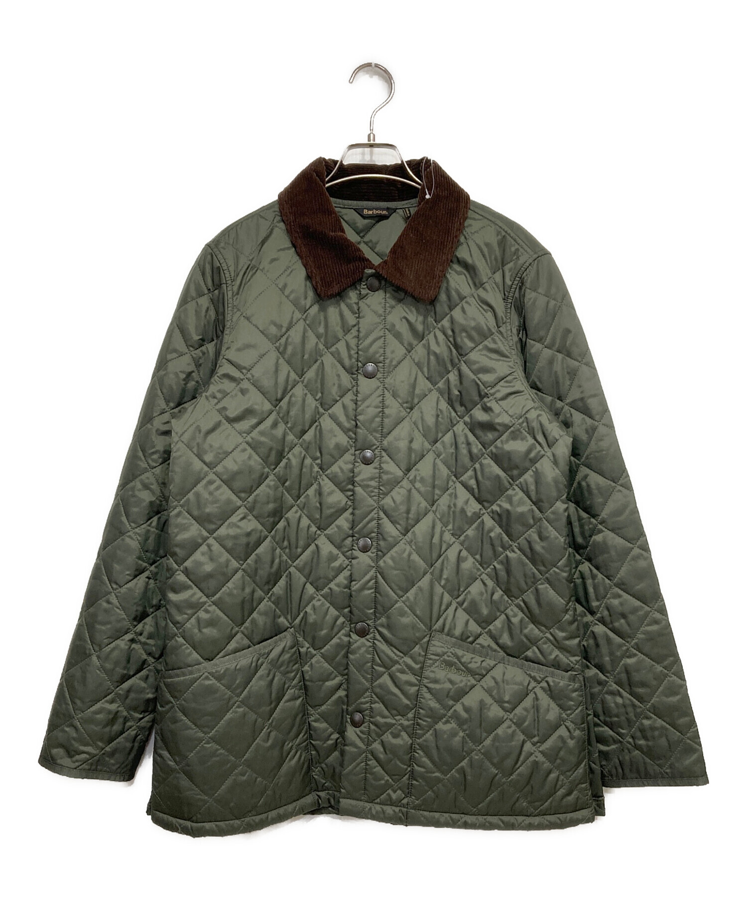 Barbour キルティングジャケット オリーブグリーン 中古・古着通販】Barbour (バブアー) キルティングパテッドジャケット