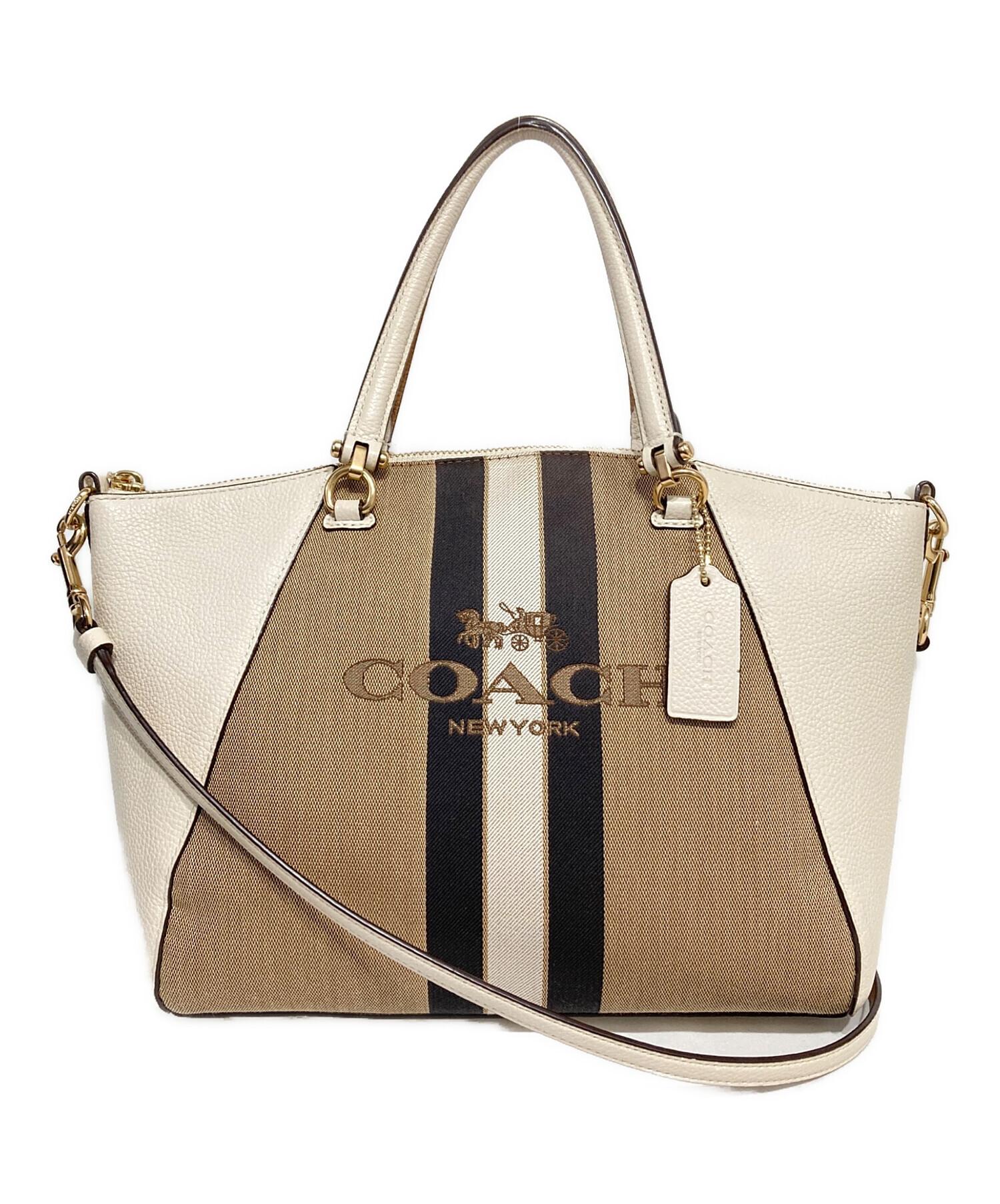中古・古着通販】COACH (コーチ) ホース&キャリッジ ストライプ 2way 