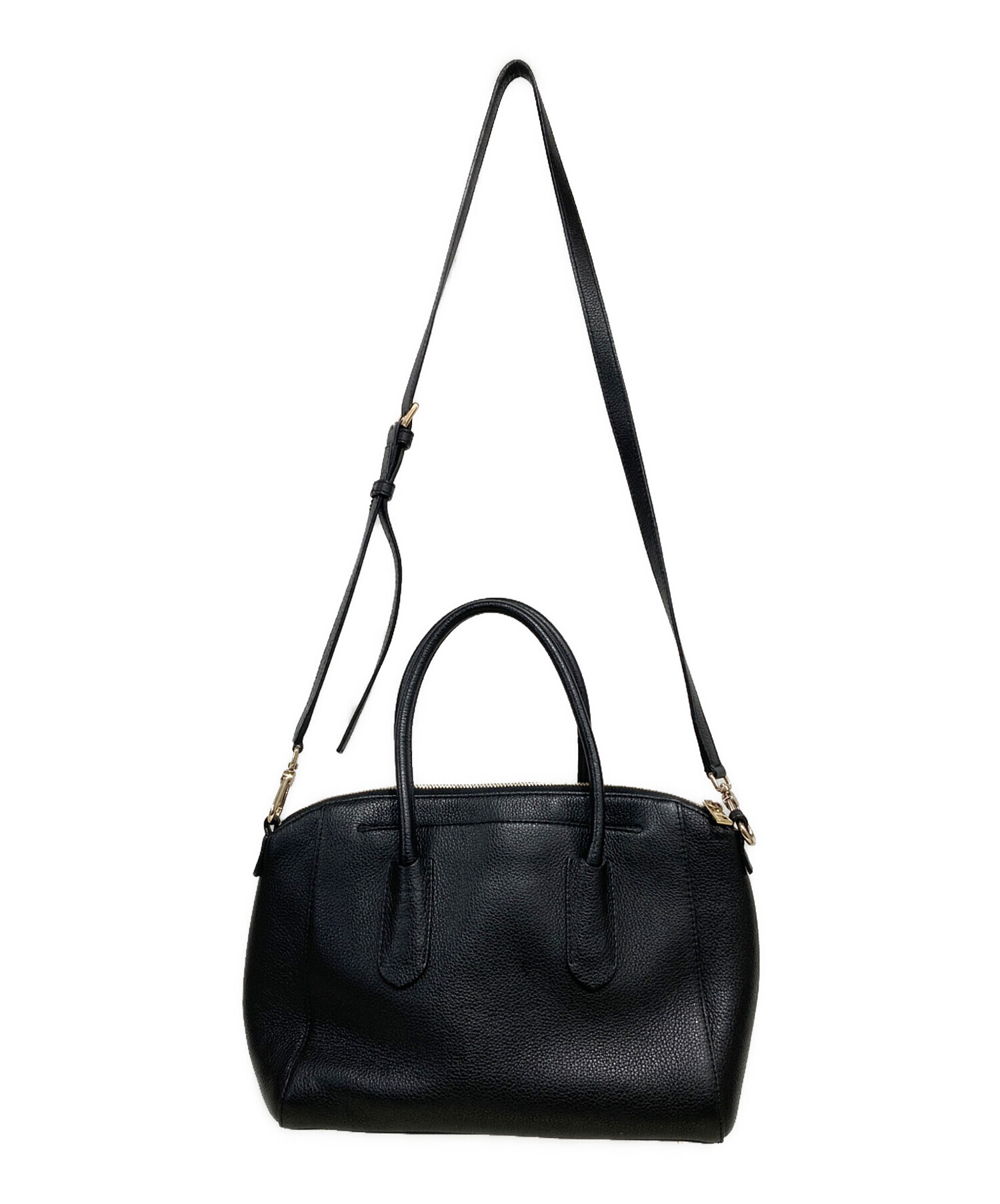 中古・古着通販】FURLA (フルラ) レザーハンドバッグ ブラック 