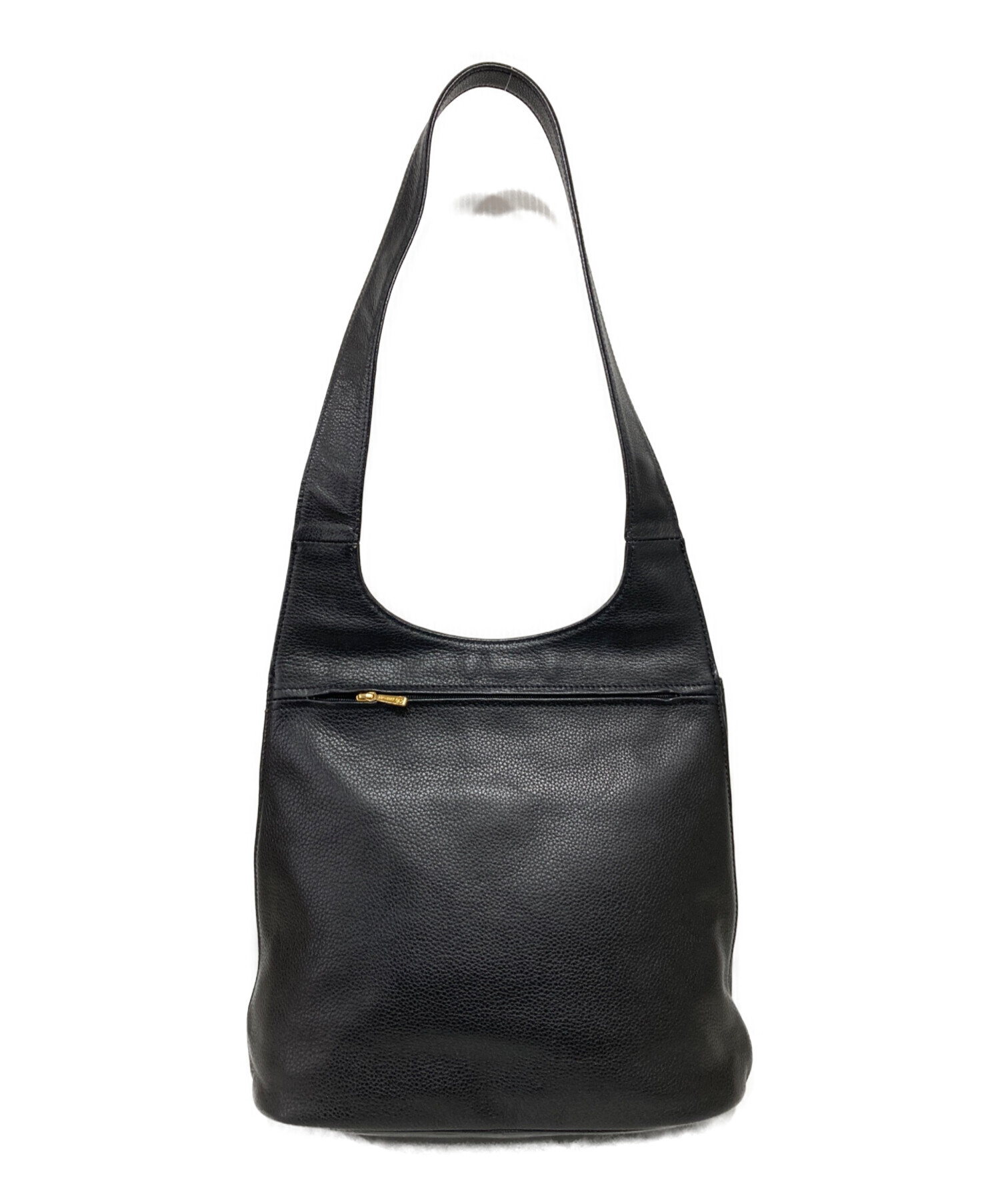 中古・古着通販】LONGCHAMP (ロンシャン) レザーハンドバッグ ブラック 