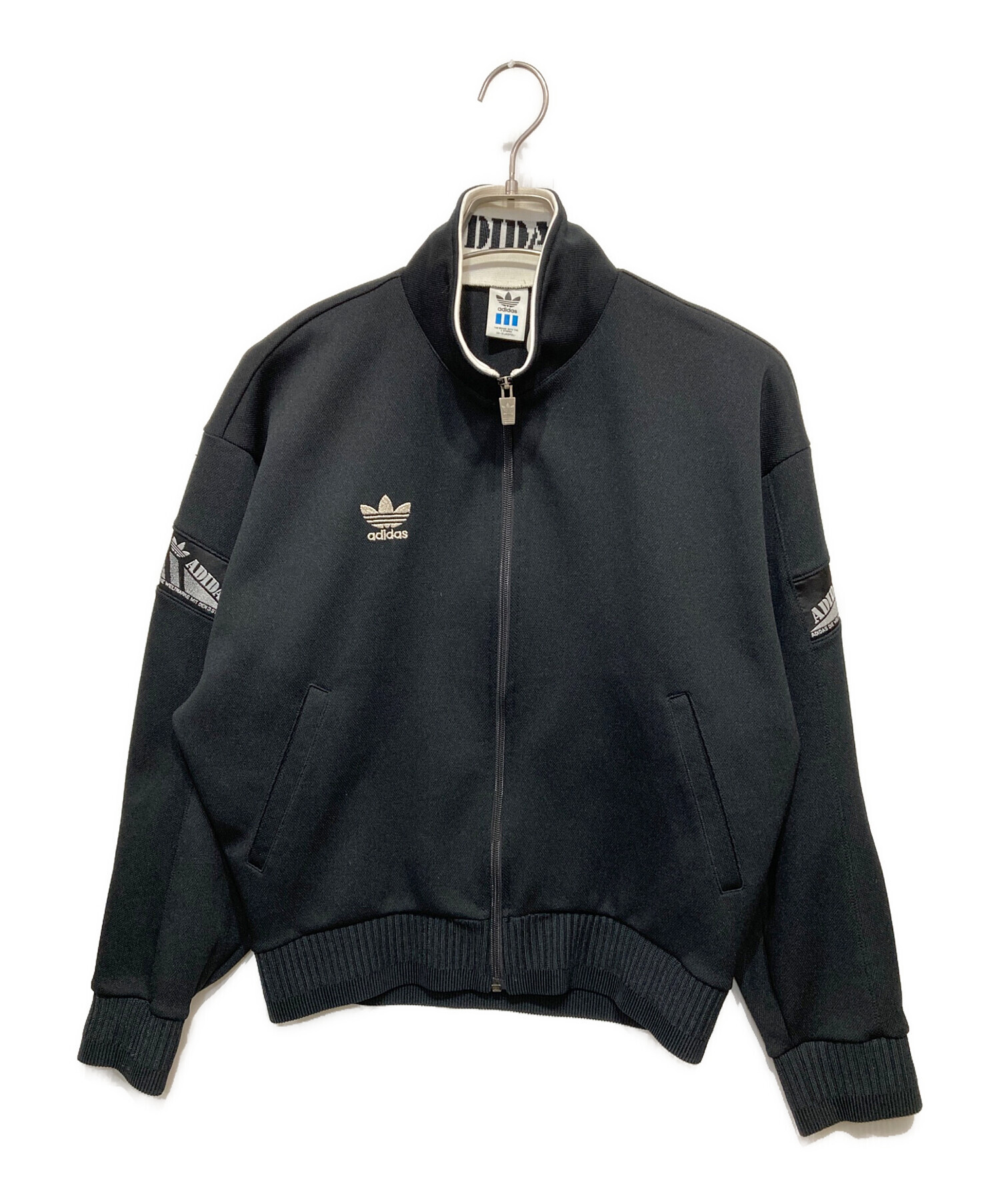 古着  アディダス トラックジャケット EUROPA 刺繍 ブラック 中古・古着通販】adidas (アディダス) トラックジャケット ブラック