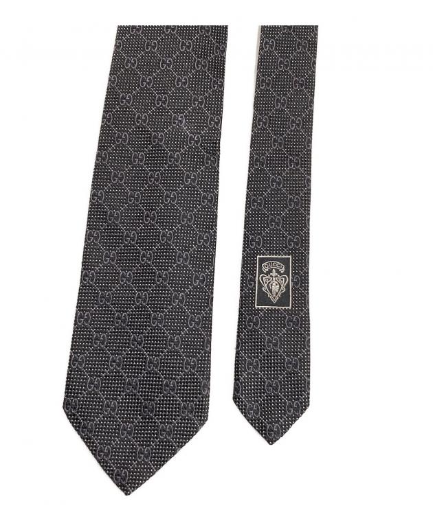 中古・古着通販】GUCCI (グッチ) GGネクタイ ブラック サイズ
