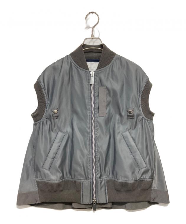 sacai サカイ ナイロンツイルベスト MA_1 グレー 中古・古着通販】sacai (サカイ) MA-1 ツイル ジップ ベスト グレー