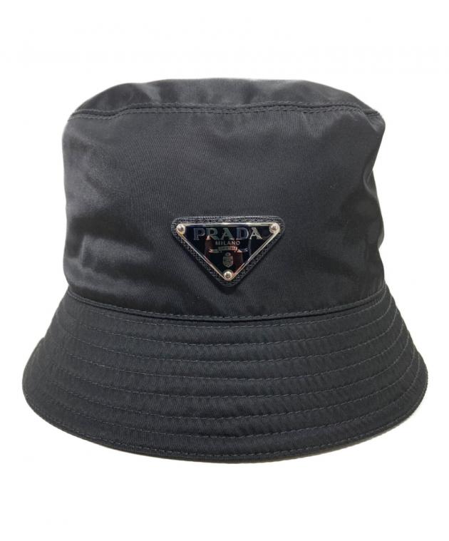 PRADA バケットハット Lサイズ RE-NYLON 中古・古着通販】PRADA (プラダ) Re-Nylon バケットハット ブラック
