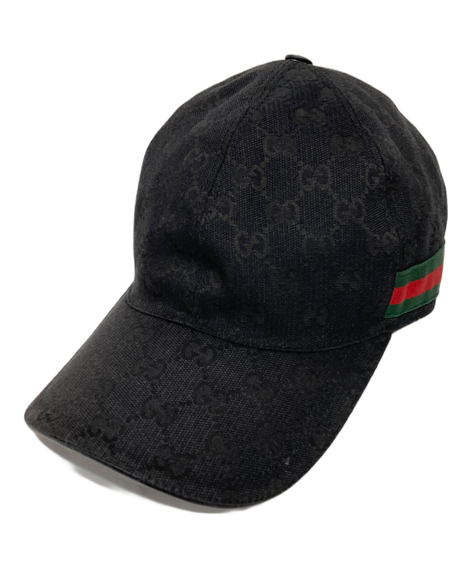 【新品未使用】Gucci 本革&ナイロン　キャップ　黒 中古・古着通販】GUCCI (グッチ) キャップ ブラック サイズ:L/59