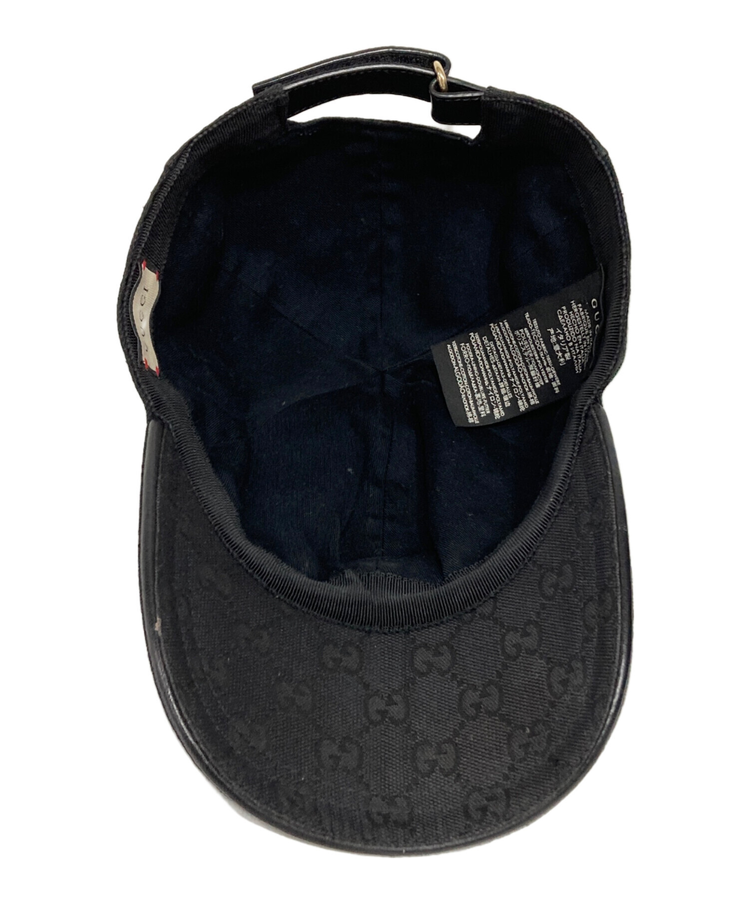 GUCCI キャップ　L size 美品！ 中古・古着通販】GUCCI (グッチ) キャップ ブラック サイズ:L/59