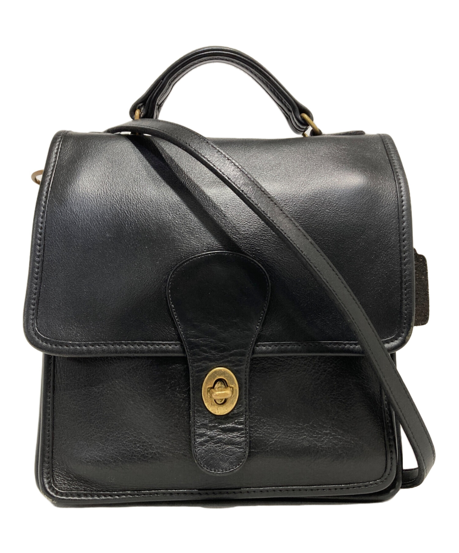 た*様 COACH コーチ ショルダーバッグ ブラック レザーメンズ レディース 中古・古着通販】COACH (コーチ) レザーショルダーバッグ ブラック