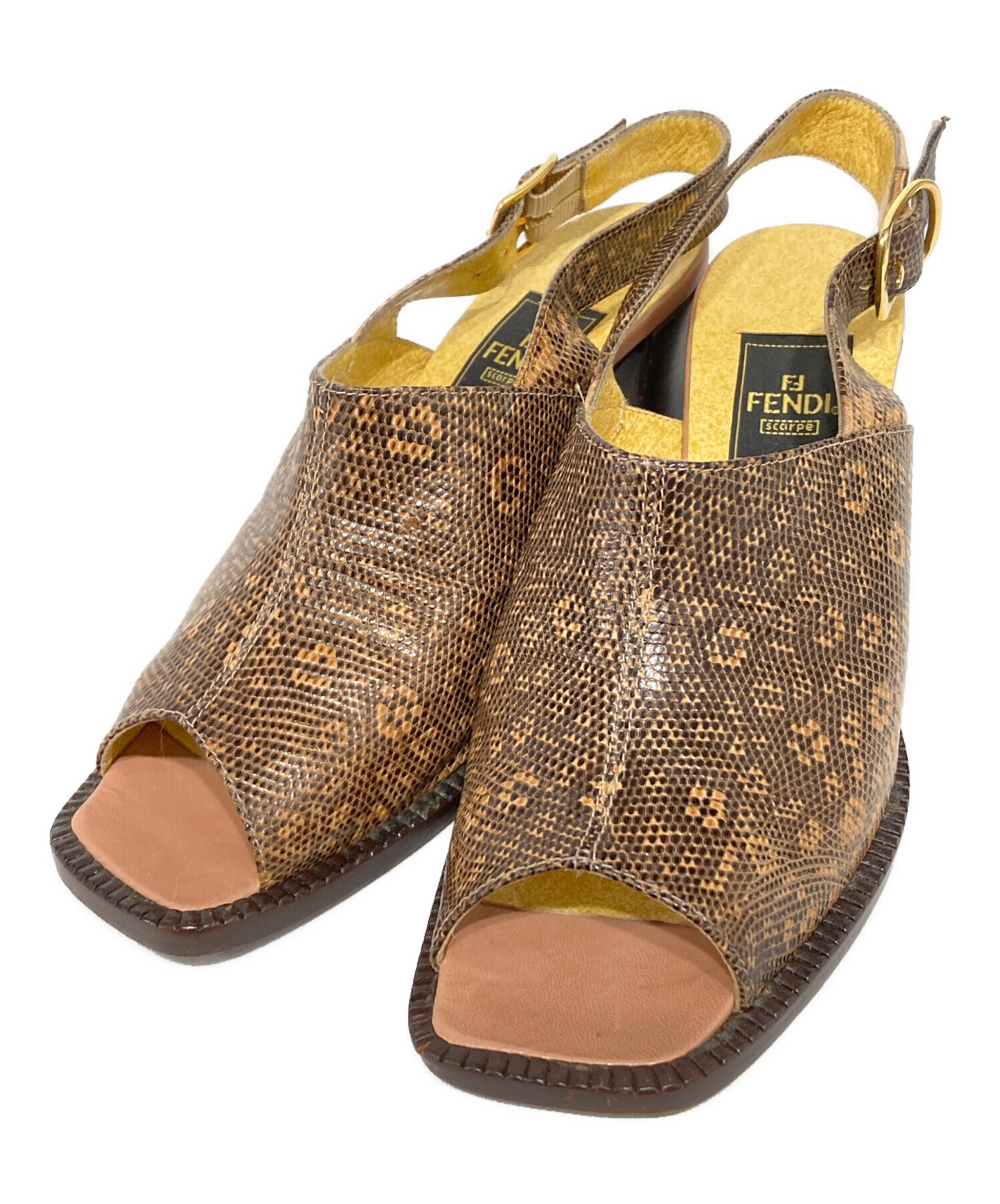 中古・古着通販】FENDI (フェンディ) パイソン柄パンプス ブラウン