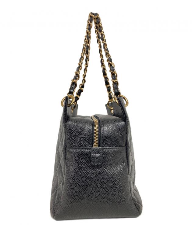 中古・古着通販】CHANEL (シャネル) キャビアスキンチェーンショルダー