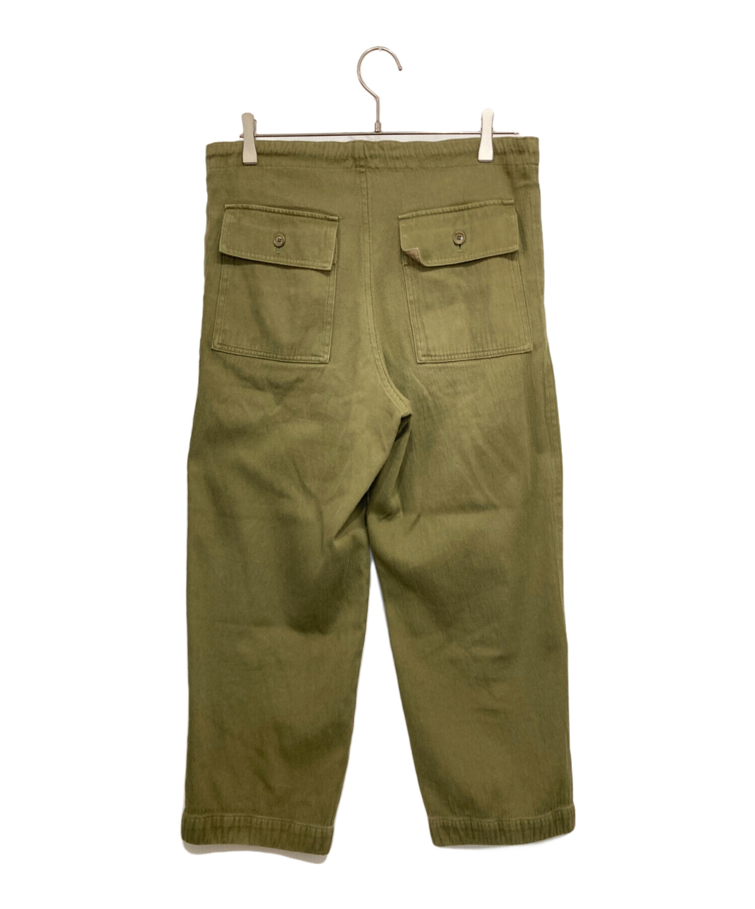 eleven 2ndイレブンセカンドファインコットンポプリンカーゴパンツオリーブ 中古・古着通販】Eleven 2nd (イレブンセカンド) Cotton Wool Wide