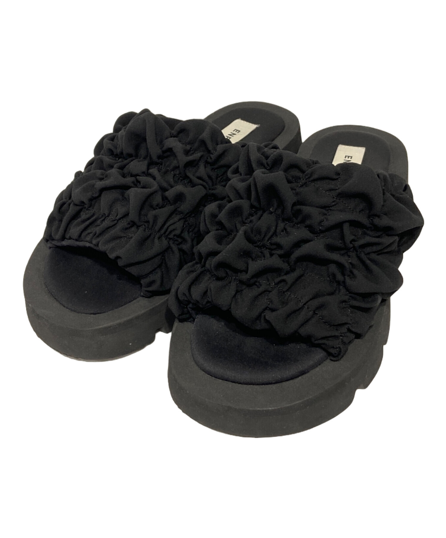 中古・古着通販】ENFOLD (エンフォルド) WAVE SANDAL ブラック サイズ