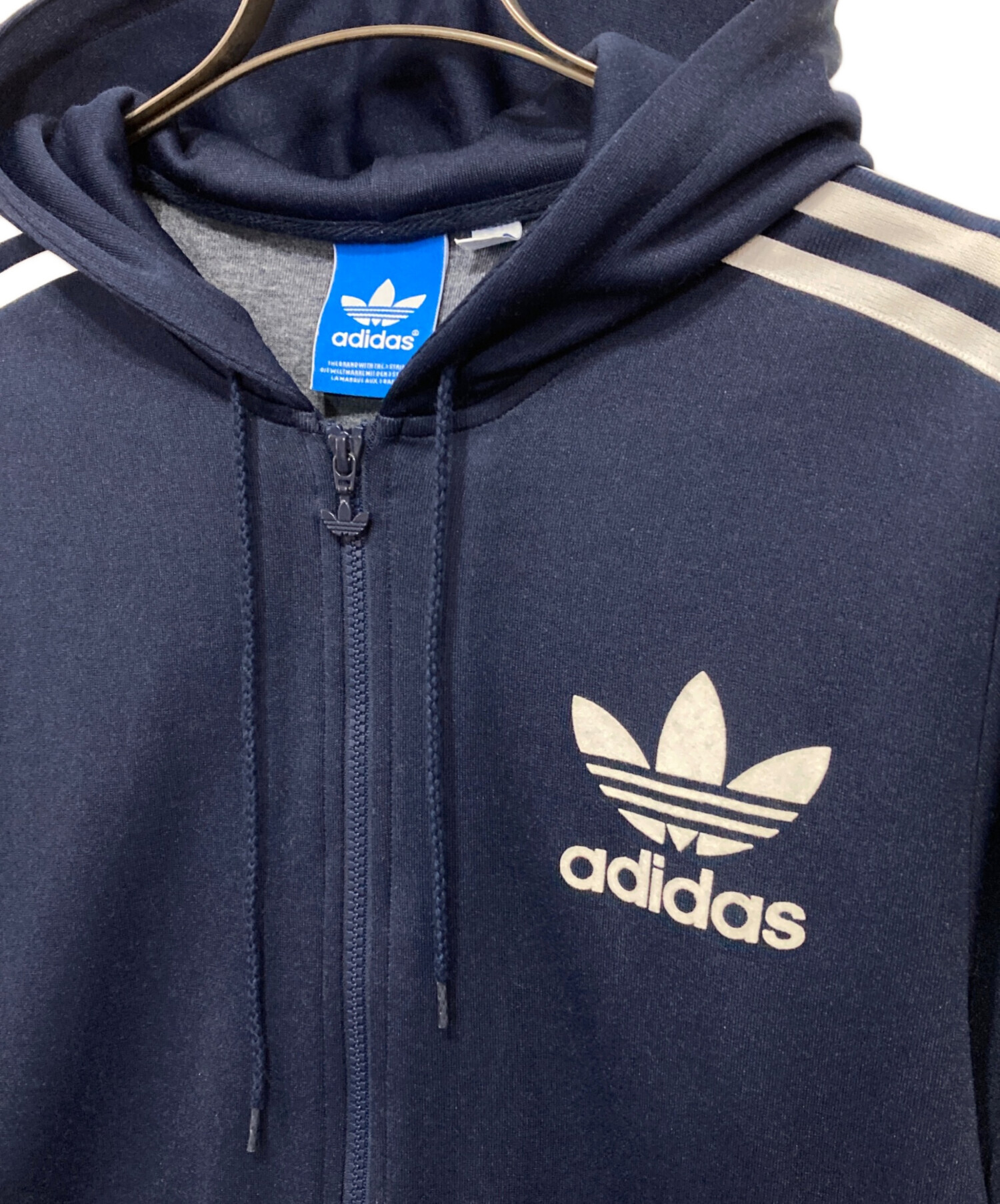 中古・古着通販】adidas (アディダス) ジップパーカー ネイビー サイズ