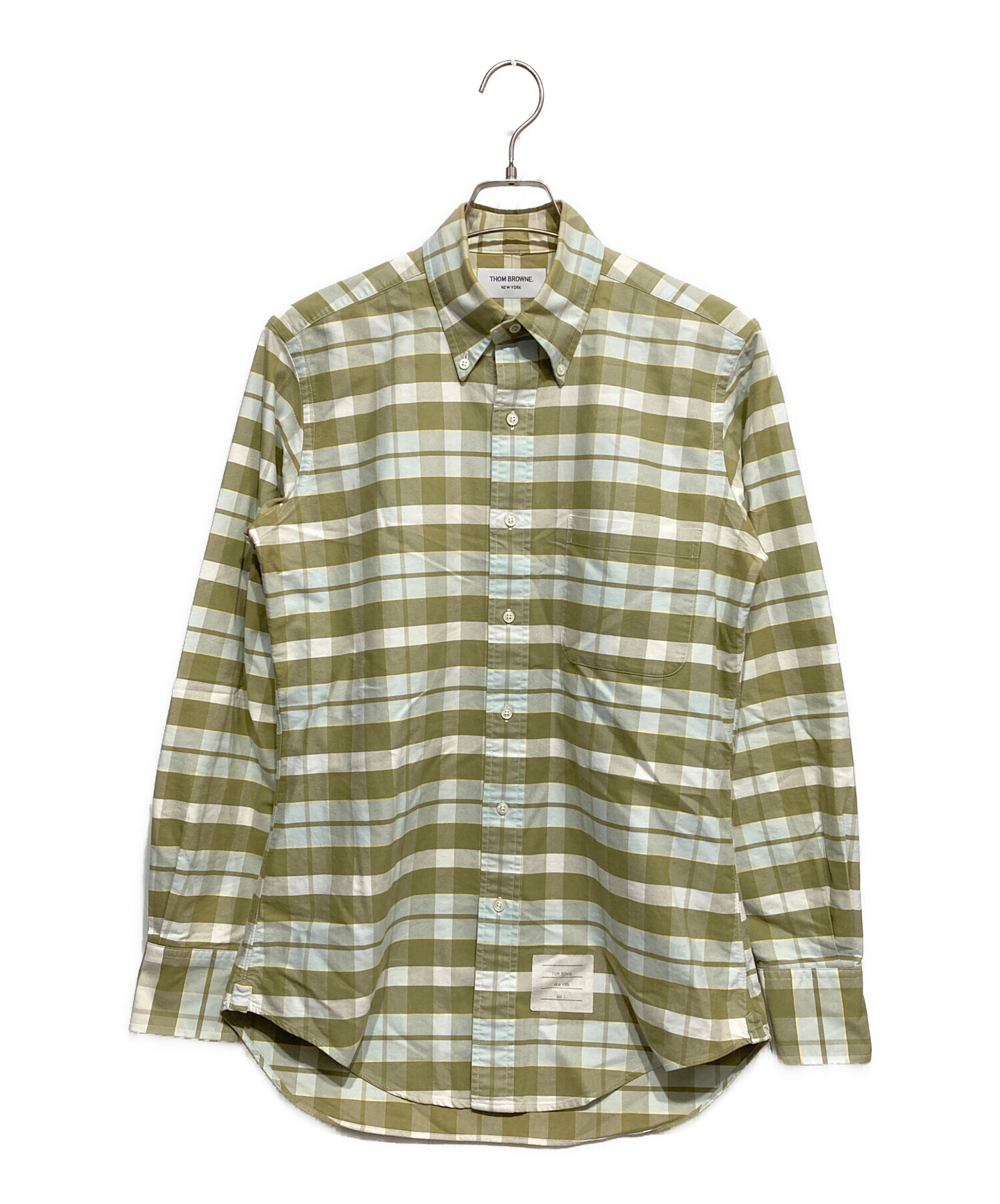 THOM BROWNE チェック柄シャツ サイズ3 中古・古着通販】Thom Browne (トムブラウン) チェックシャツ グリーン
