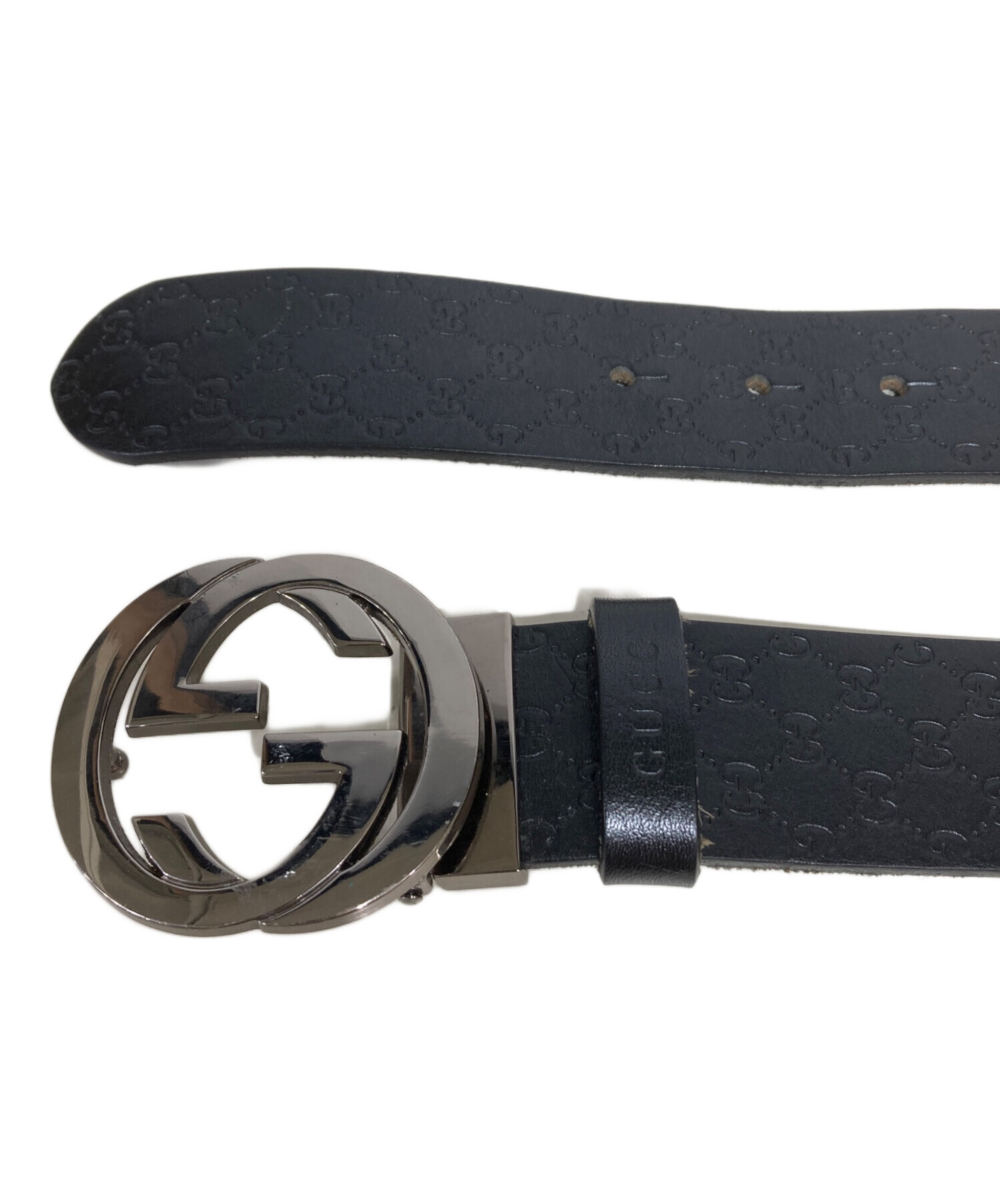 中古・古着通販】GUCCI (グッチ) インターロッキングGバックルレザー