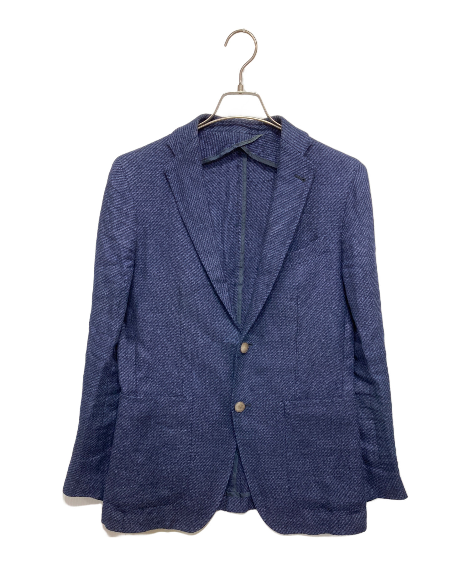【美品】タリアトーレ テーラードジャケット ネイビー シルク リネン メンズ 中古・古着通販】TAGLIATORE (タリアトーレ) リネンウールテーラード