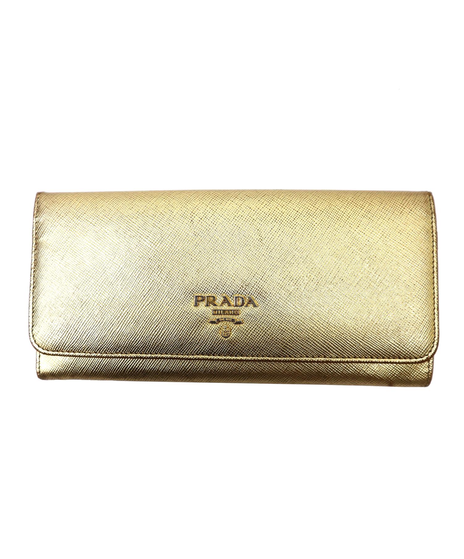 中古・古着通販】PRADA (プラダ) 財布 ゴールド｜ブランド・古着通販