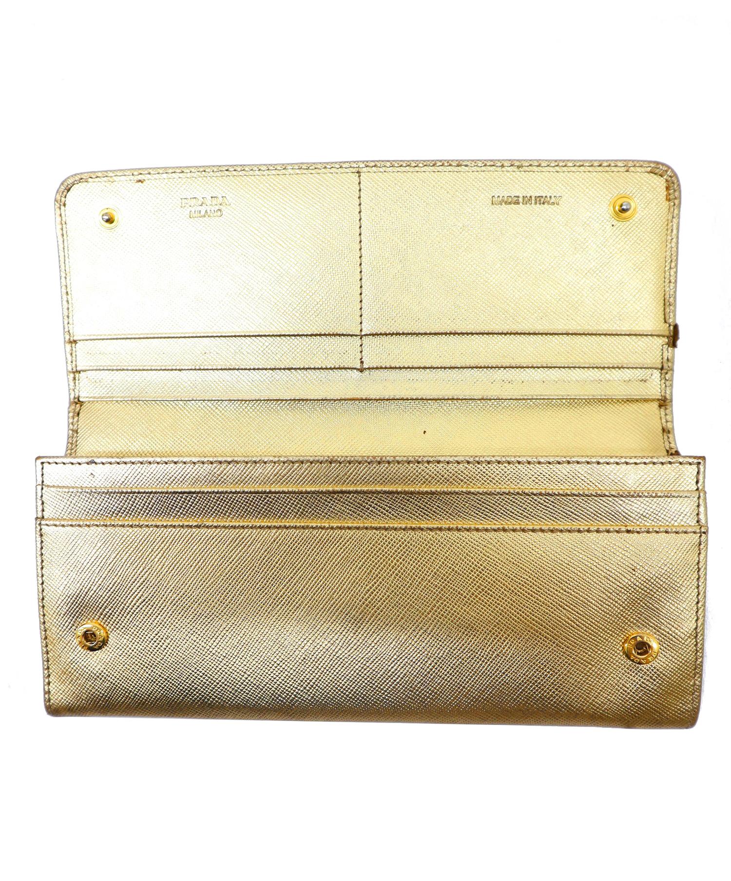 中古・古着通販】PRADA (プラダ) 財布 ゴールド｜ブランド・古着通販