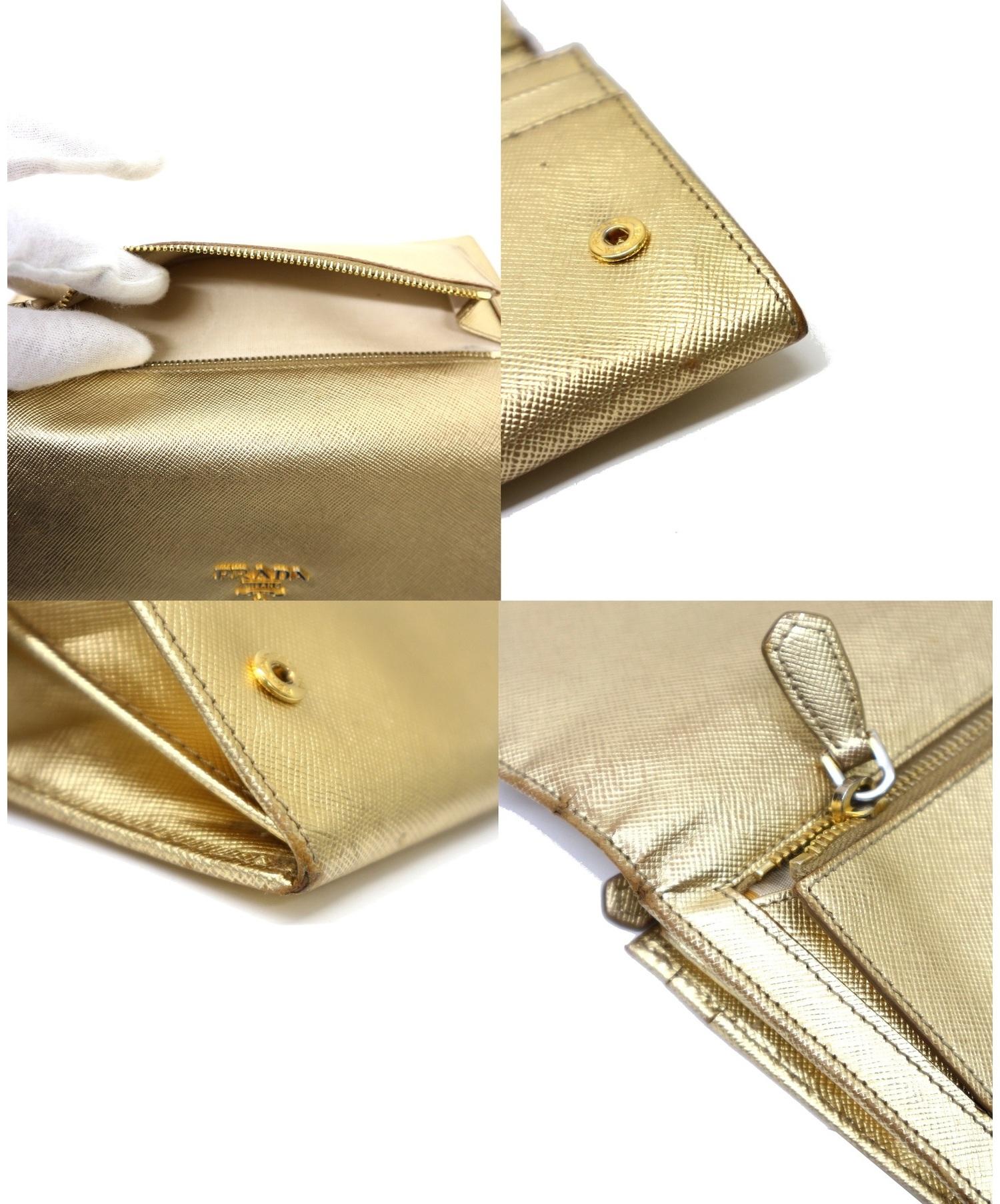 中古・古着通販】PRADA (プラダ) 財布 ゴールド｜ブランド・古着通販